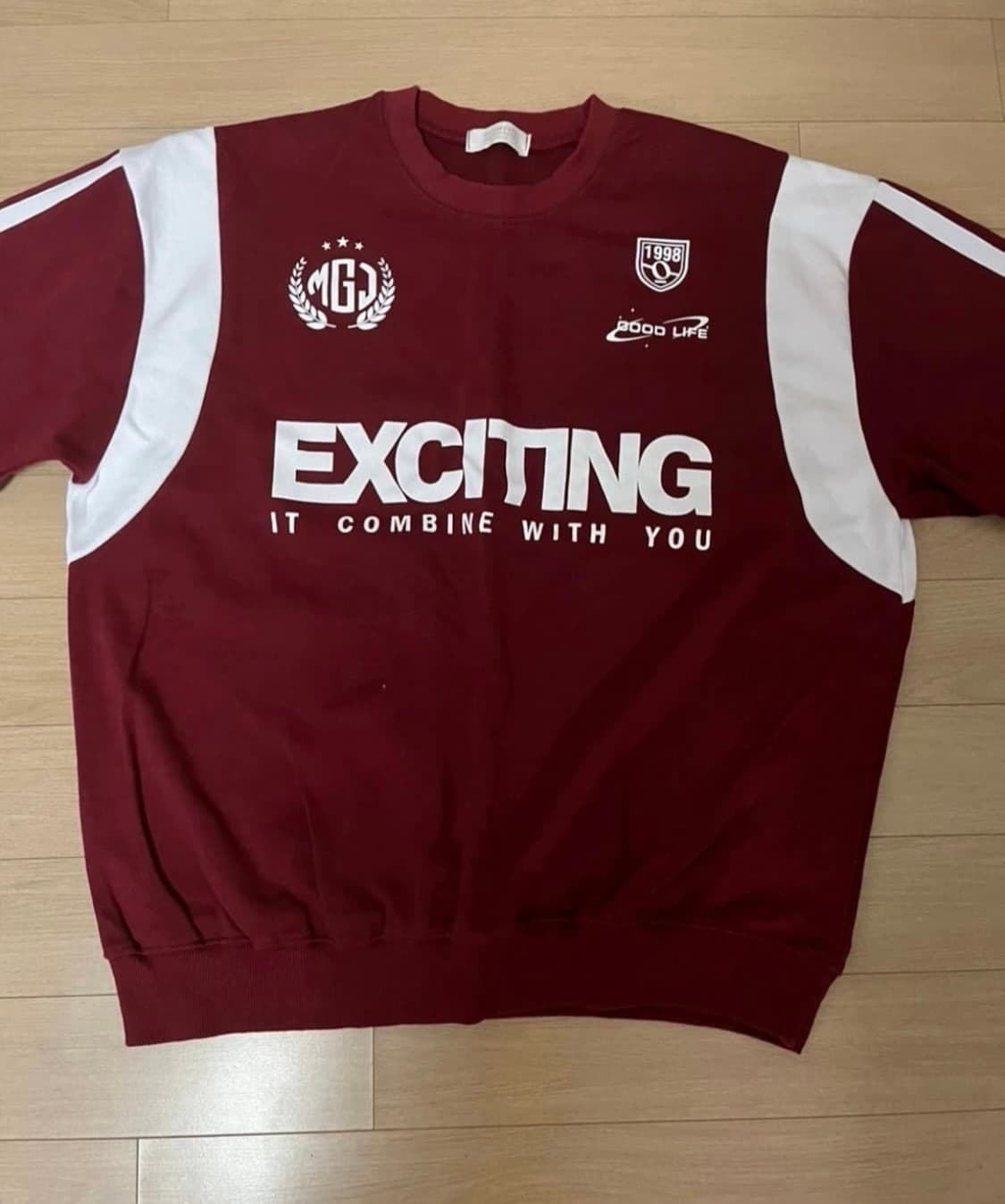 버건디 블록코어 맨투맨 M 상품이미지1