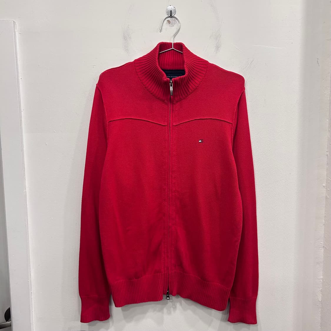 타미힐피거 절개 핑라인 하이넥 니트 집업 상품이미지2