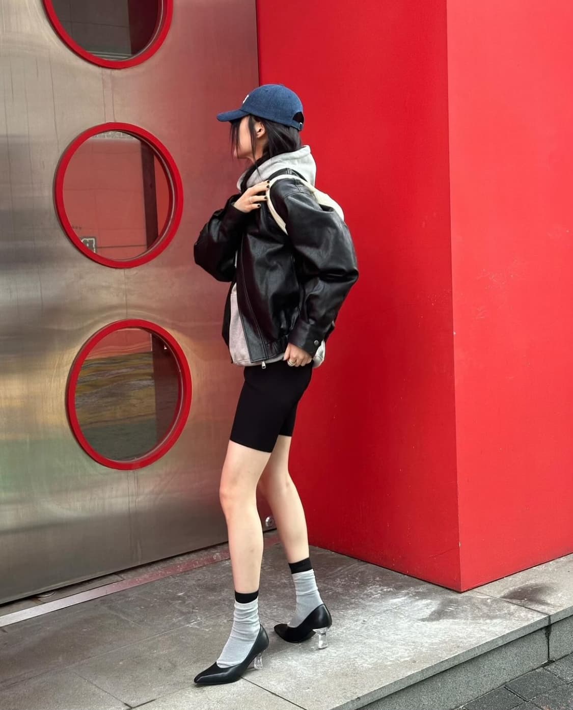 다이닛 ECO-LEATHER BOMBER BANDED JUMPER 상품이미지5