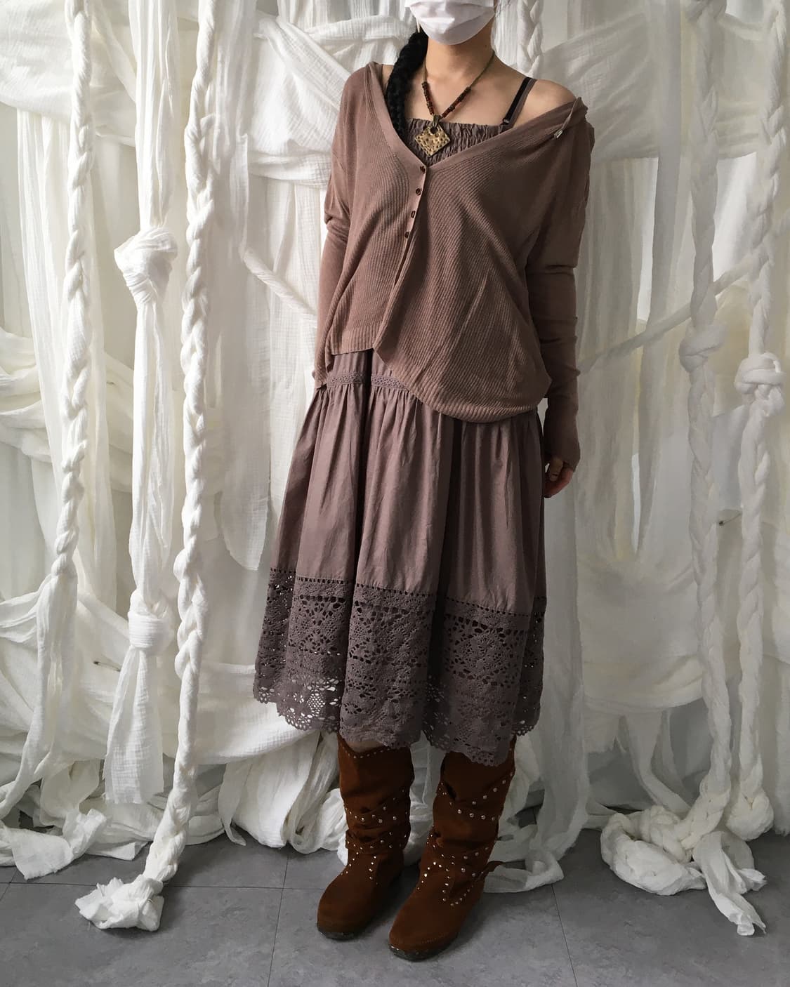Hood knit cardigan 상품이미지7