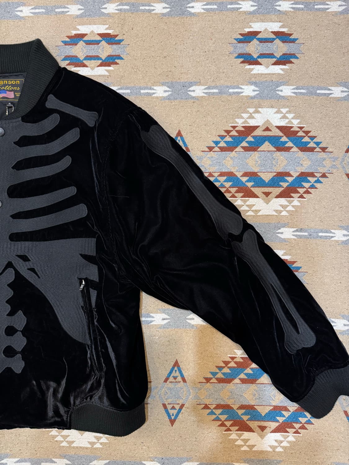 [XL] 밴슨 레더 벨로아 스켈레톤 블루종 자켓 (50주년 기념) 상품이미지3