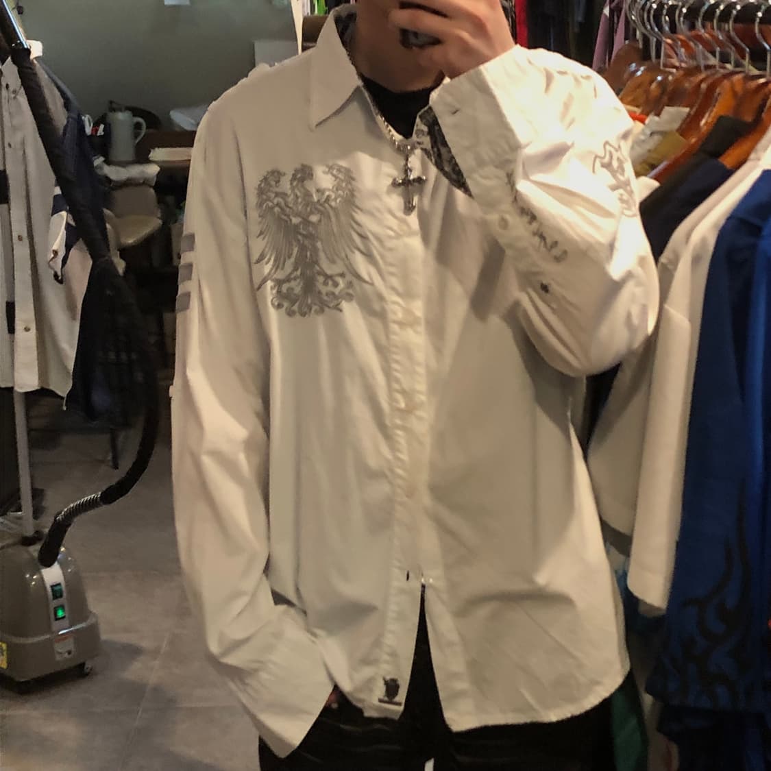 [NO.9] 레벨 스프릿 셔츠 화이트 상품이미지1