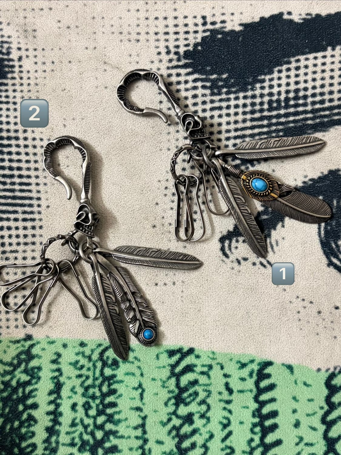 터키석 날개 페더 키링 상품이미지1