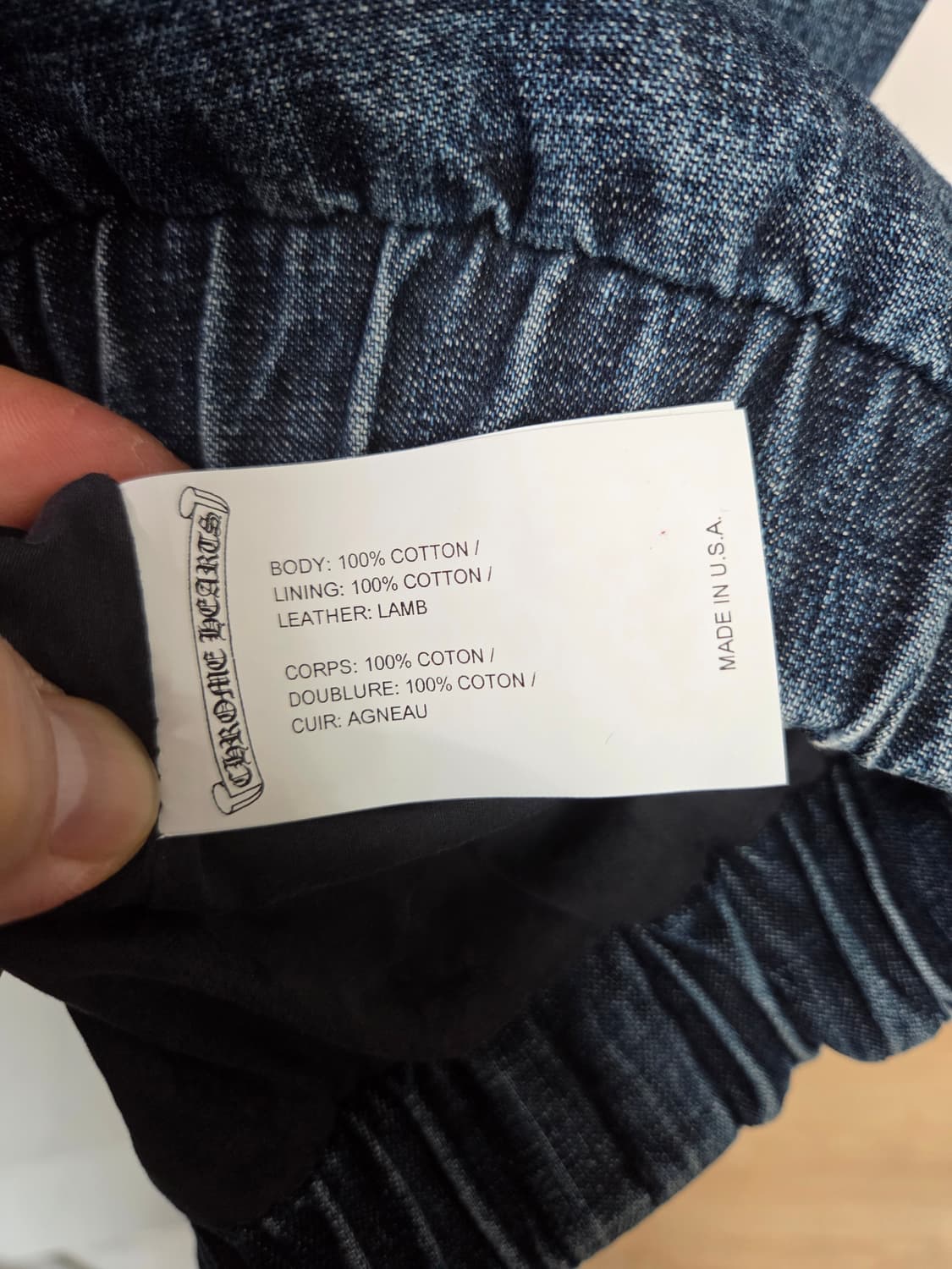 크롬하츠 트리플 화이트 레더패치 데님 아노락 후드(정품) 상품이미지10