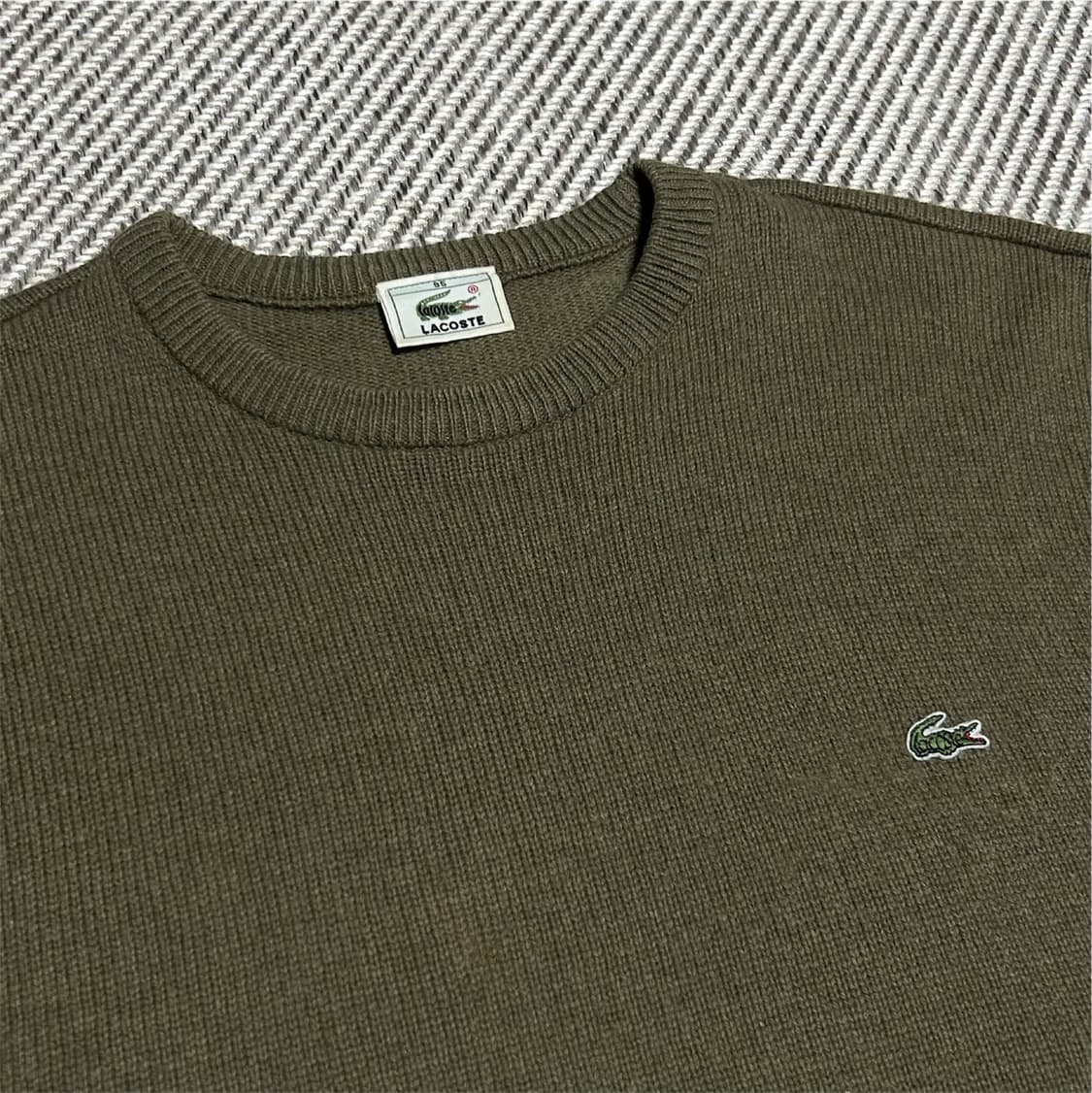 [M] Lacoste 라코스테 카키 울 라운드 니트 상품이미지3