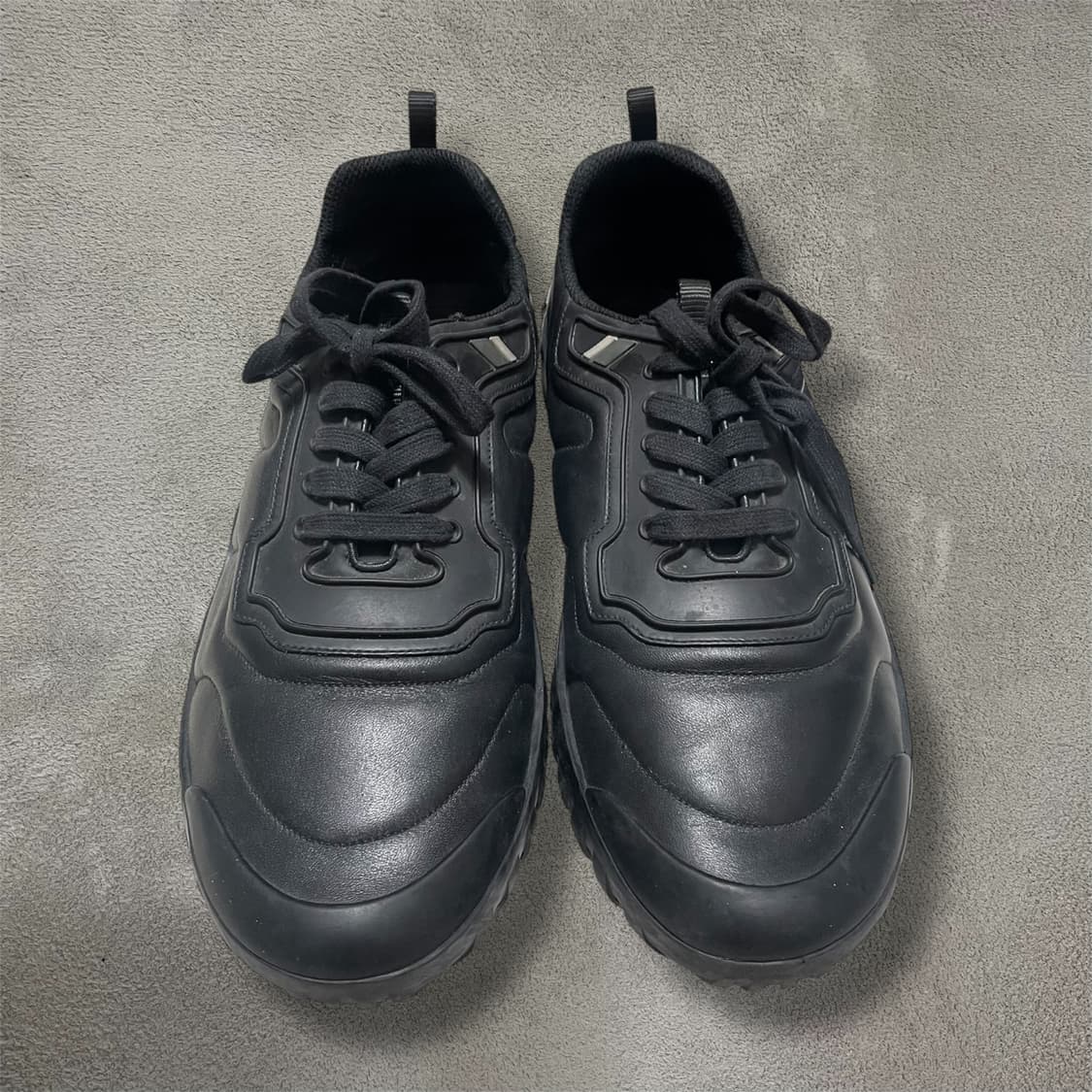 275~280) 프라다 스포츠 레더 가죽 스니커즈 신발 블랙 상품이미지2