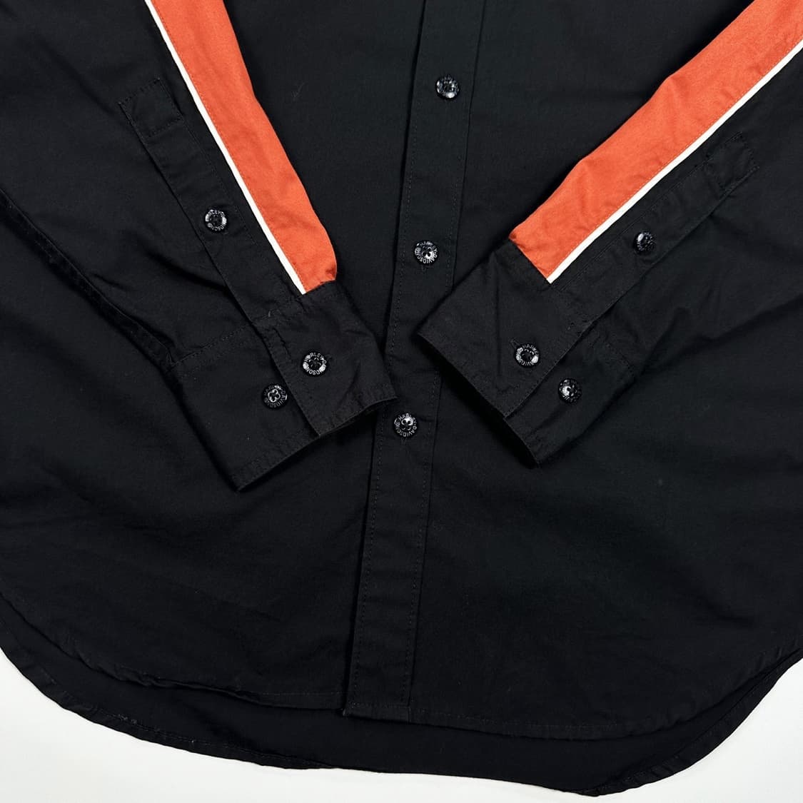 할리데이비슨 백로고 바이크 블랙 자수 셔츠 (실측 M) 상품이미지6