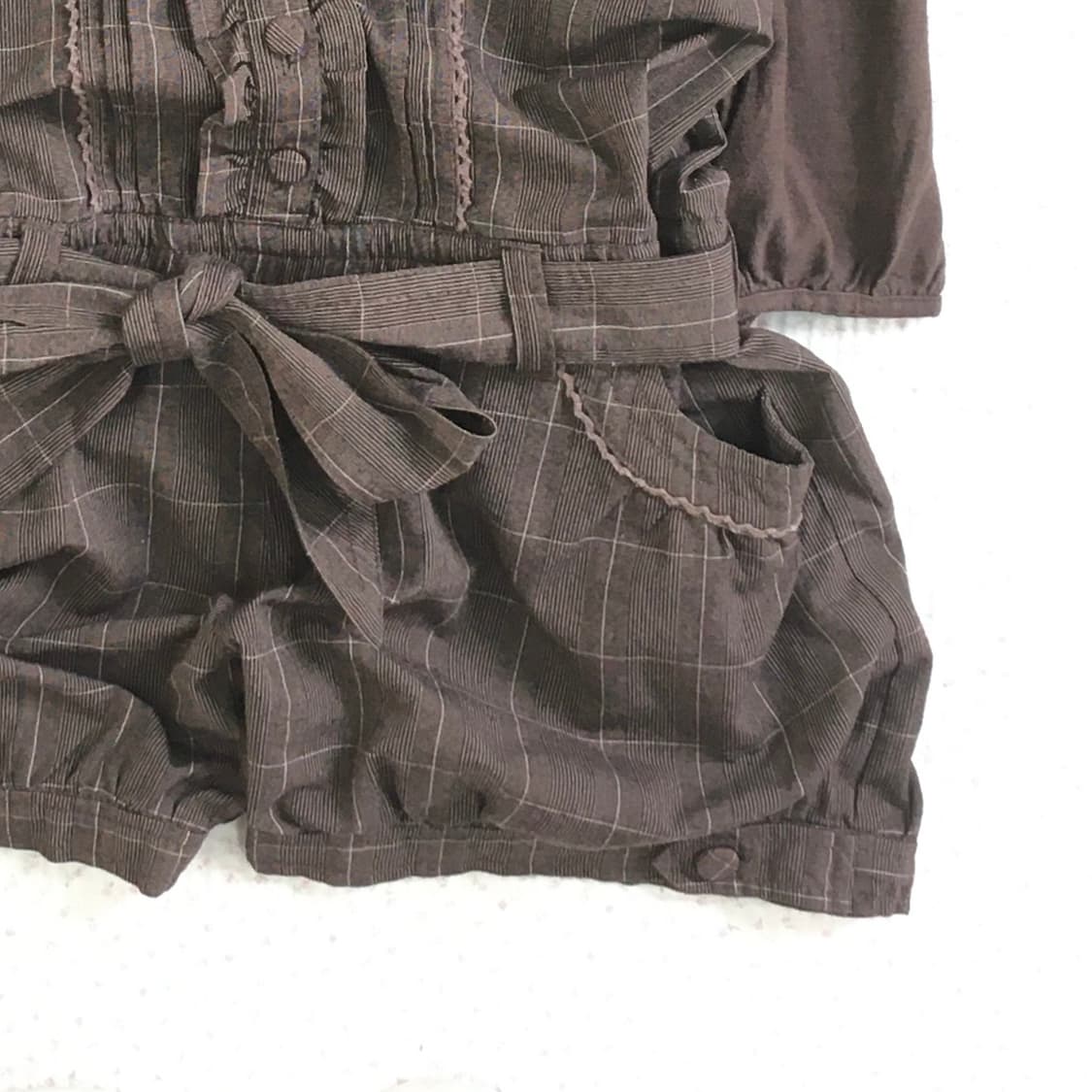 JPN/ 리본점프슈트 모리걸점프수트 라떼갸루 히메갸루 브라운점프슈트 상품이미지3