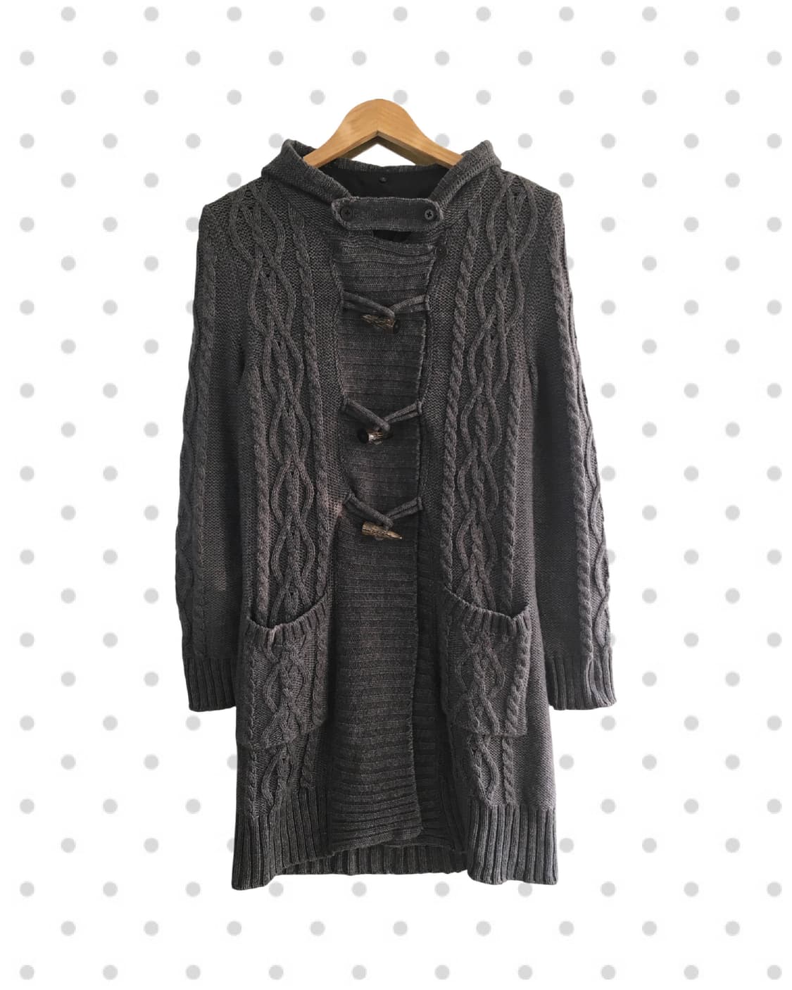 vintage toggle button cardigan gray 상품이미지5