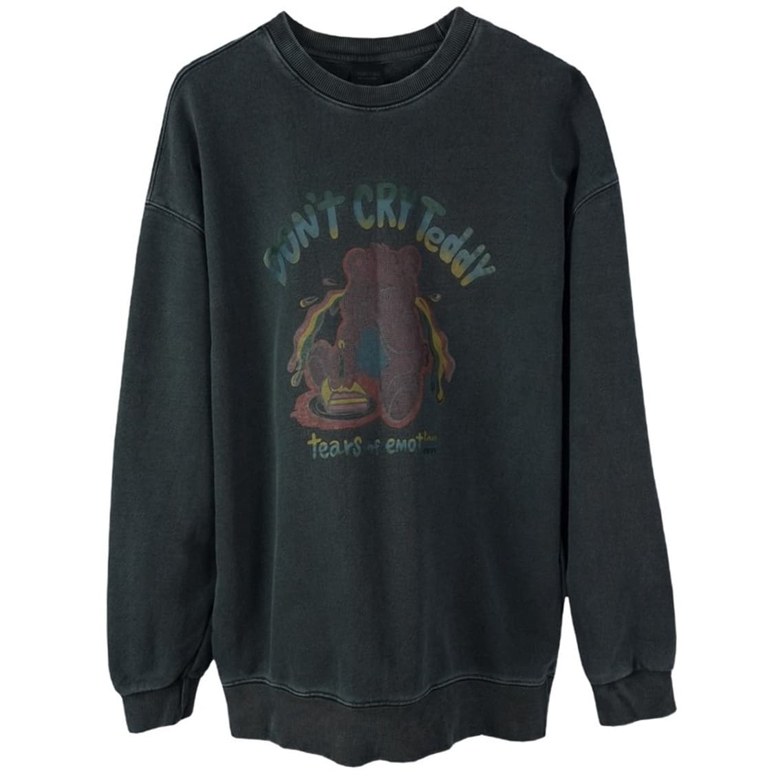 [꼼파뇨] 그래픽 프린팅 빈티지 워시드 오버핏 맨투맨 챠콜 M19303 상품이미지2