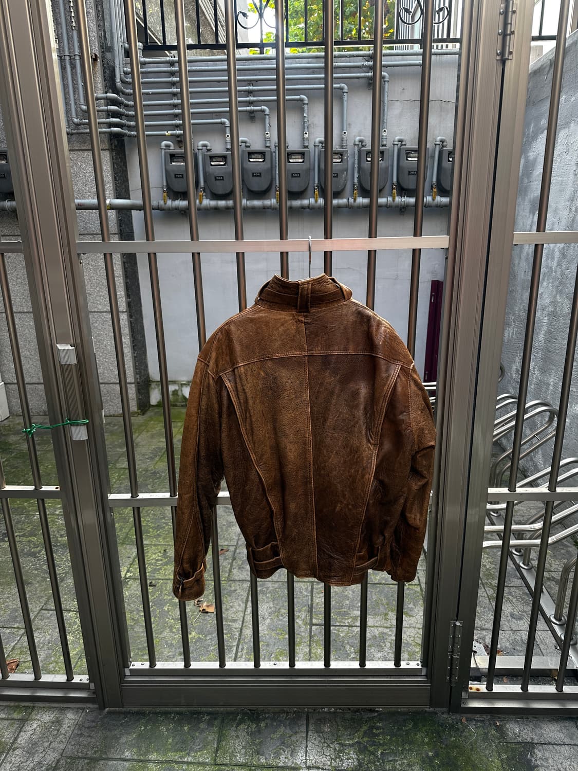 빈티지 브라운 소가죽 레더 블루종 봄버 자켓 상품이미지2