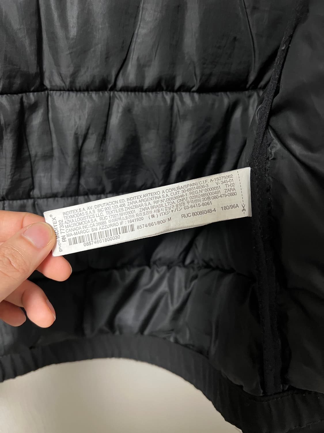 자라 남성 경량 패딩 재킷 블랙 M 상품이미지5