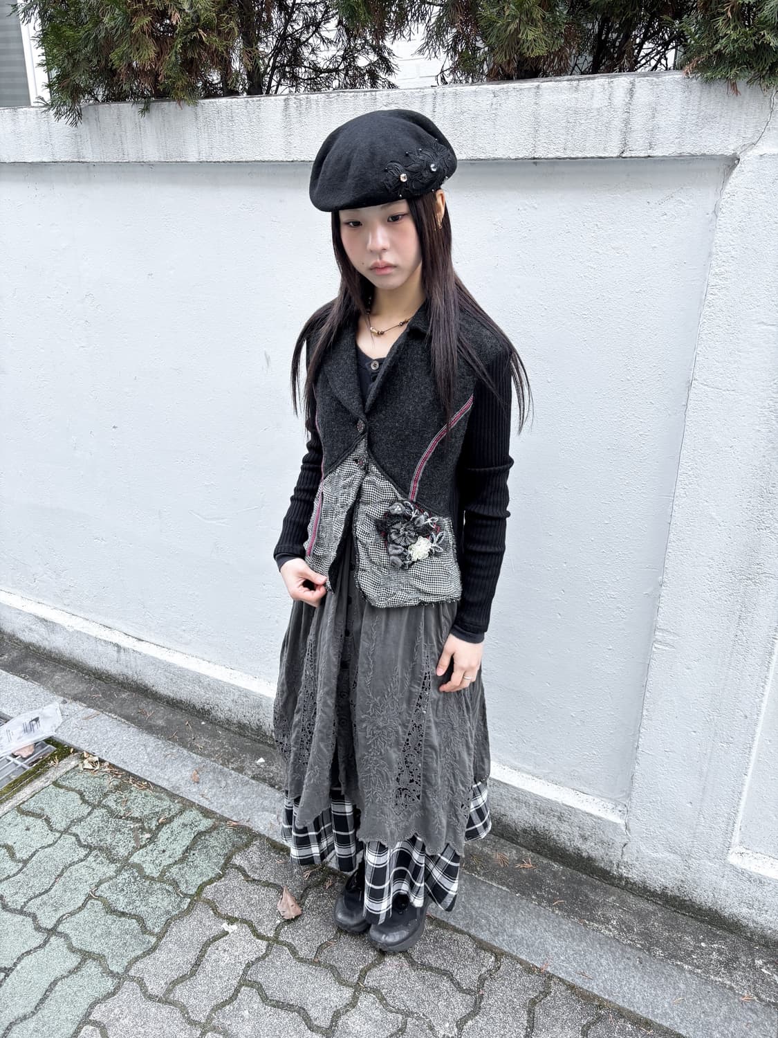 빈티지 이탈리안 플라워 코사지 울 재킷 상품이미지4