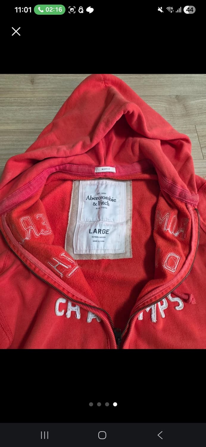 아베크롬비 레드 후드집업 희귀 디자인 상품이미지2