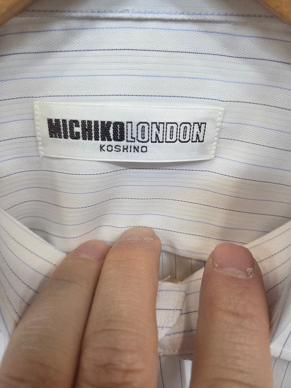 미치코런던 레이온 스트라이프 셔츠긴팔 L 상품이미지3