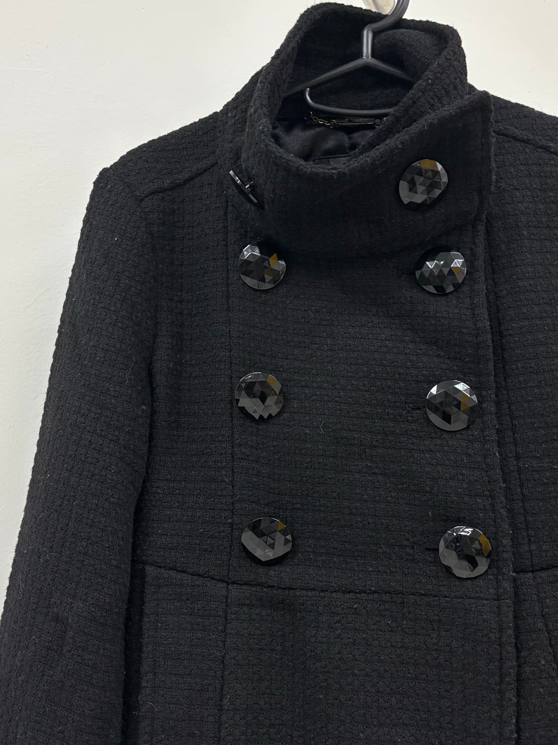 빈티지 블랙 더블 코트 상품이미지5