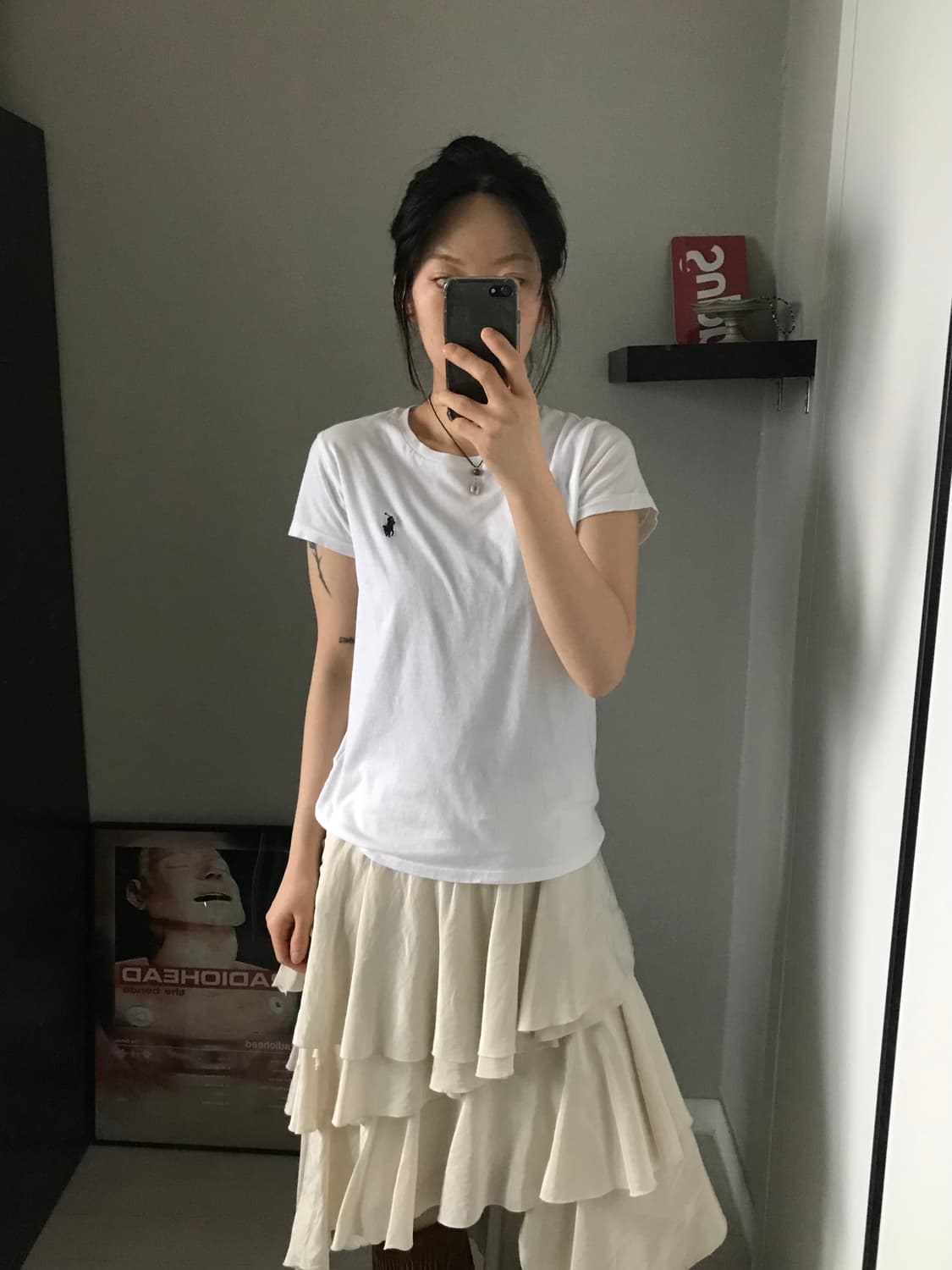 폴로 랄프로렌 포니로고 QR코드택 화이트 반팔티 상품이미지1