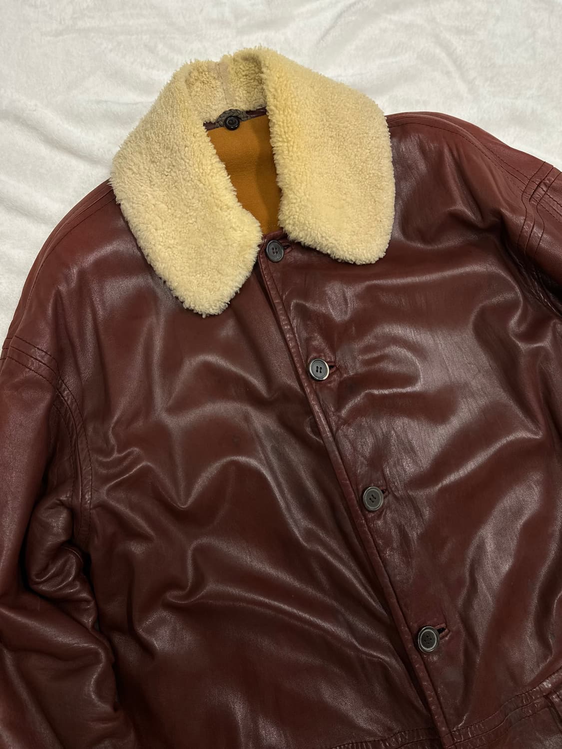 (50)발렌티노 양털 시어링 리얼 레더 코트 상품이미지2