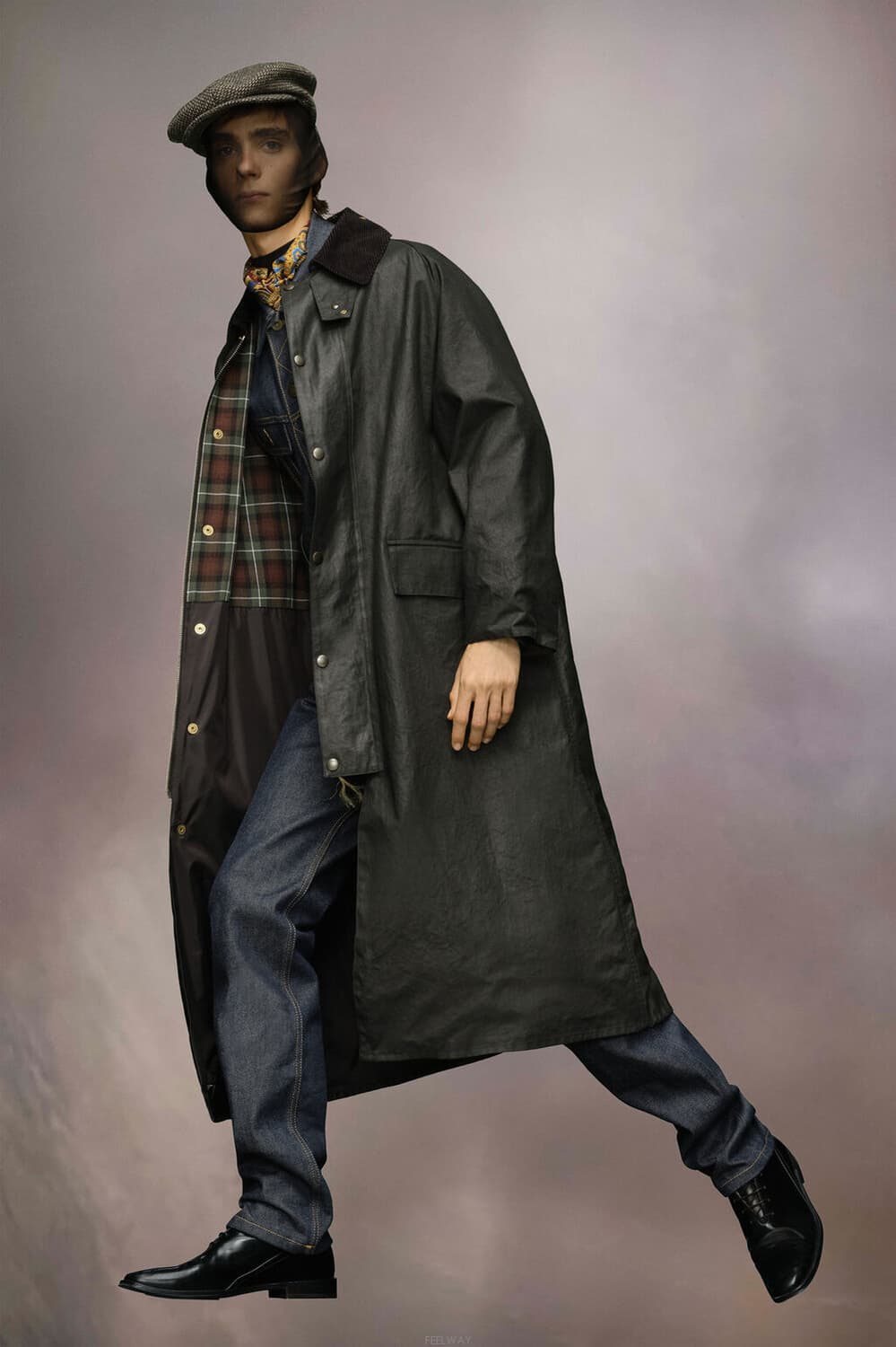 메종 마르지엘라 코듀로이 카라 롱 트렌치 왁스 코트 52 상품이미지8