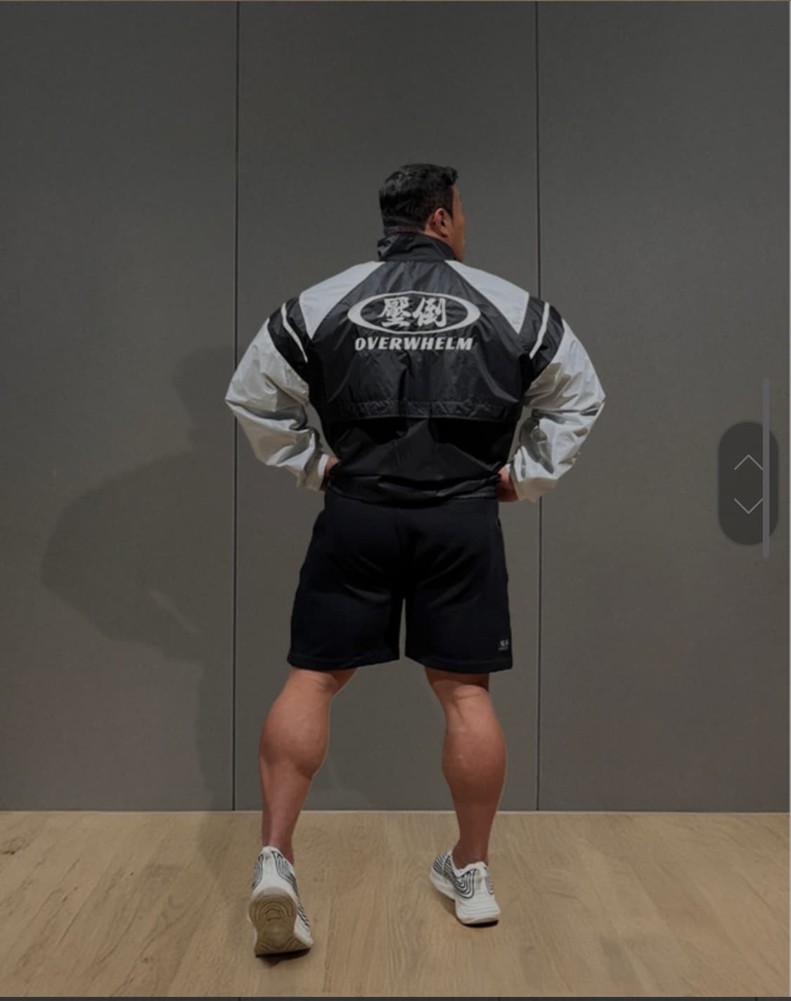 압도 윈드브레이커 블랙 화이트 m 상품이미지2