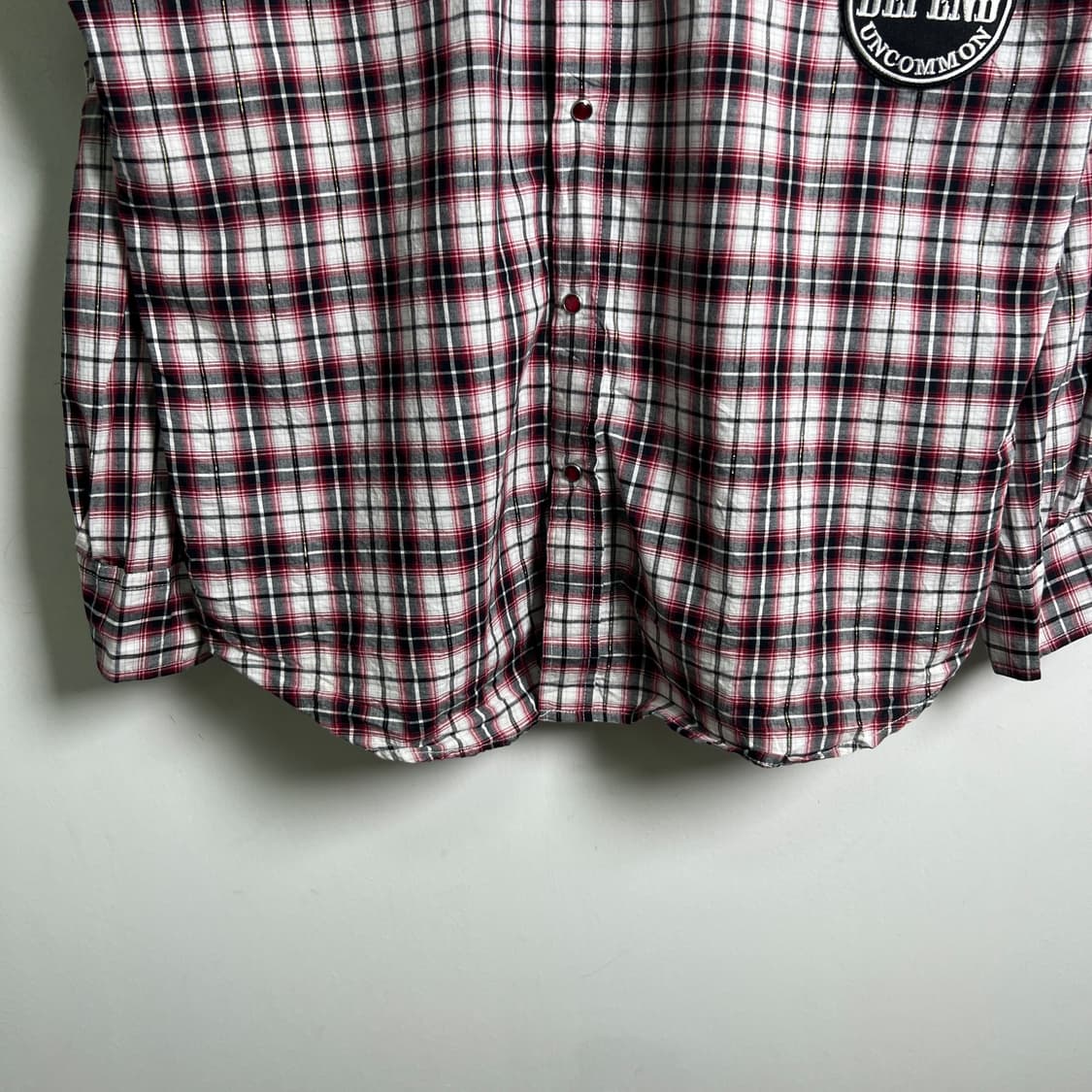 00's JPN VTG 빈티지 패치워크 체크 셔츠 3XL 상품이미지5