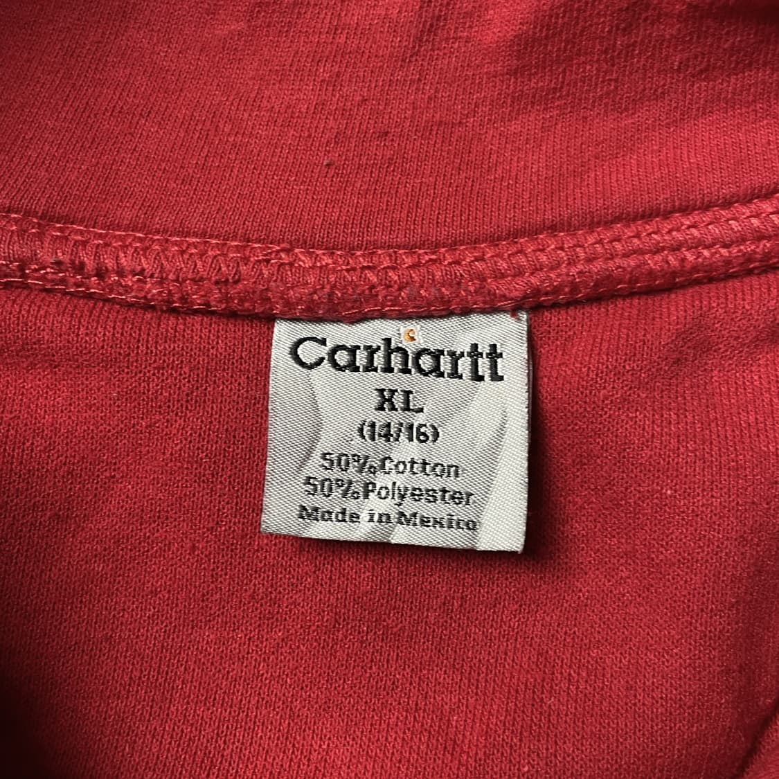 CARHARTT 칼하트 레드 하프집업 기모 후드티 A00950 상품이미지9