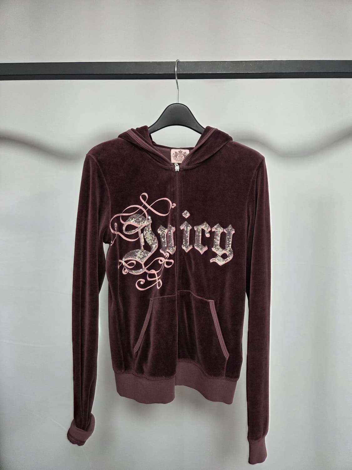 쥬시꾸뛰르 핑츠초코 벨벳후드집업(희귀컬러) 상품이미지2