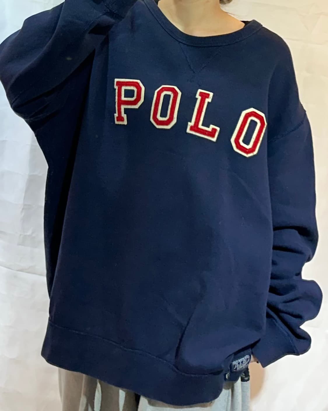 폴로랄프로렌 로고 패치 네이비 기모 맨투맨 상품이미지1