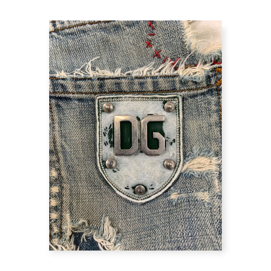 50)돌체앤가바나 은장로고 데미지 워싱 연청 청바지 데님팬츠 상품이미지4