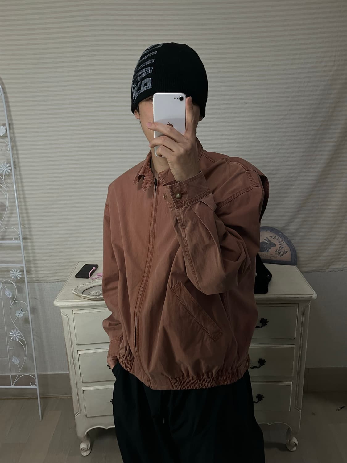 빈티지 스카이 오렌지 집업 셔츠 자켓 y2k 스트릿 갸루 펑키 일본빈티지 상품이미지2