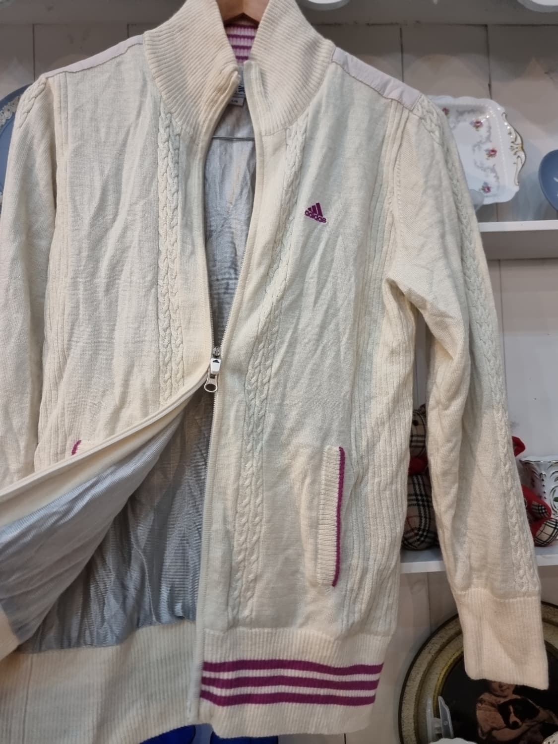 Adidas(아디다스) 투지퍼 케이블 니트 집업 상품이미지5