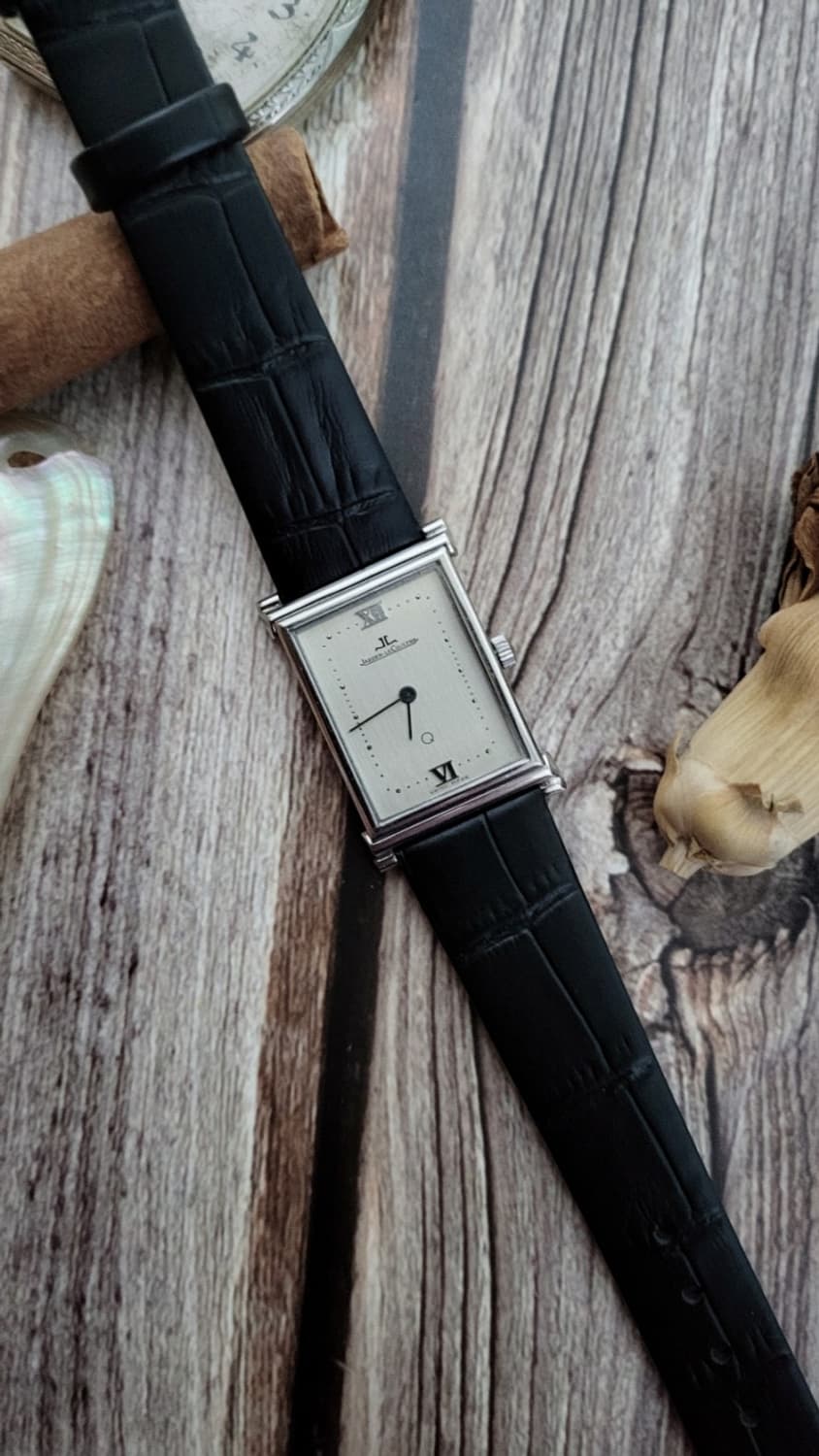 정품 예거르쿨트르 스틸 스퀘어 울트라씬 남여공용 쿼츠 시계 상품이미지2