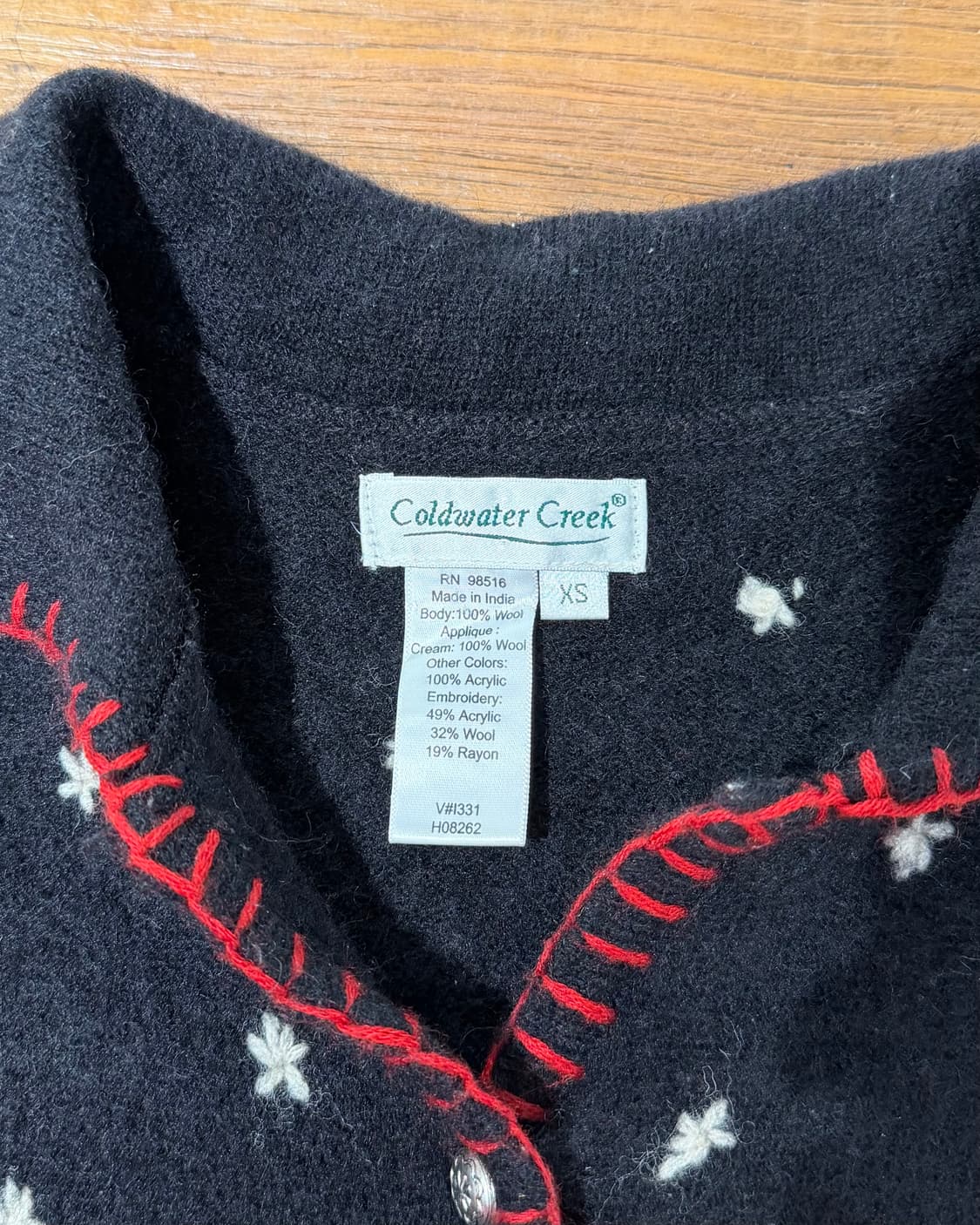 콜드워터 크릭 블랙 스노우맨 울 블랜드 스웨터 베스트 상품이미지7