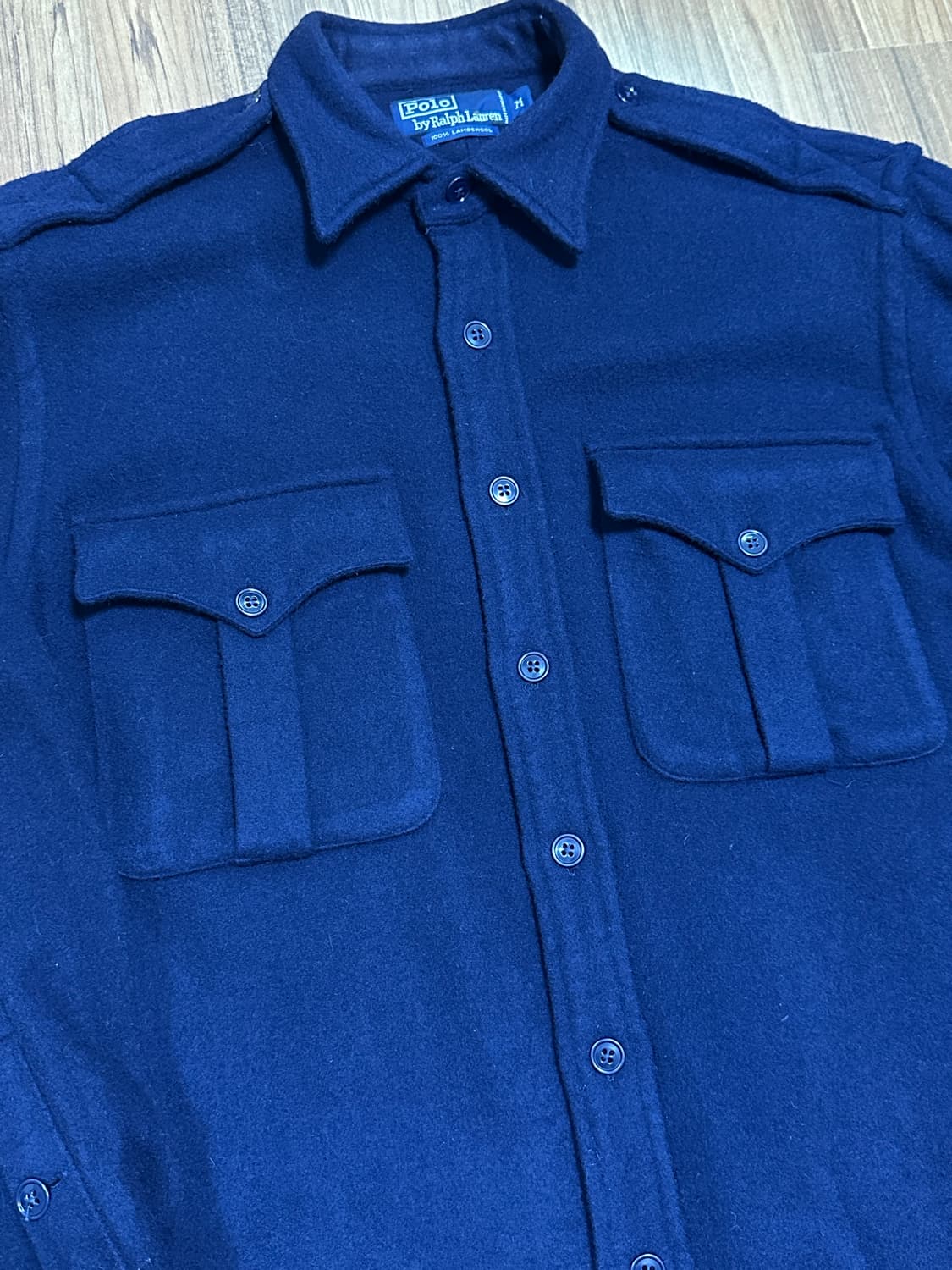 폴로 랄프로렌 헤비 램스울 밀리터리 셔츠 M 상품이미지3