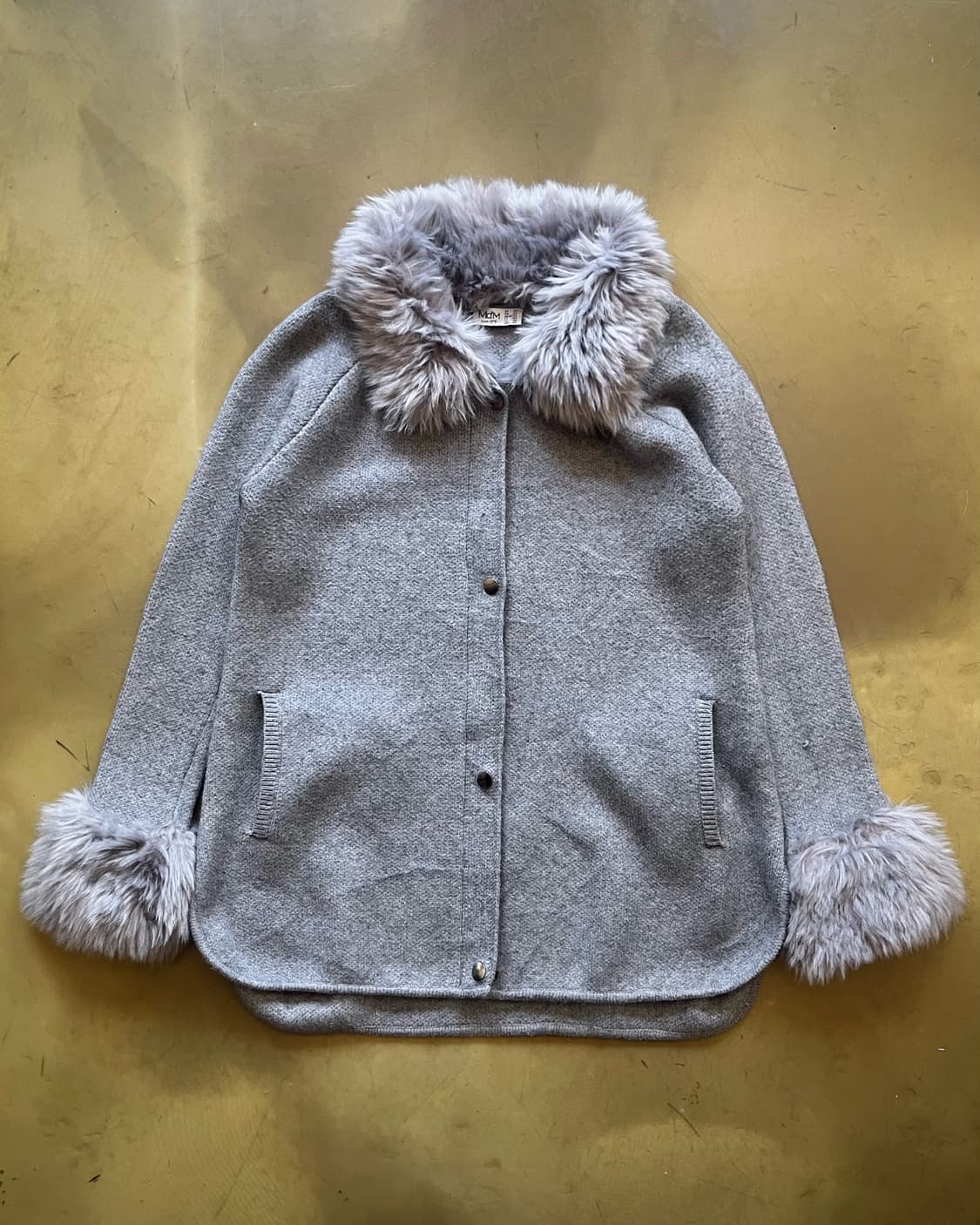 Md'm Silver Fur Trimming Knit Jacket 상품이미지4