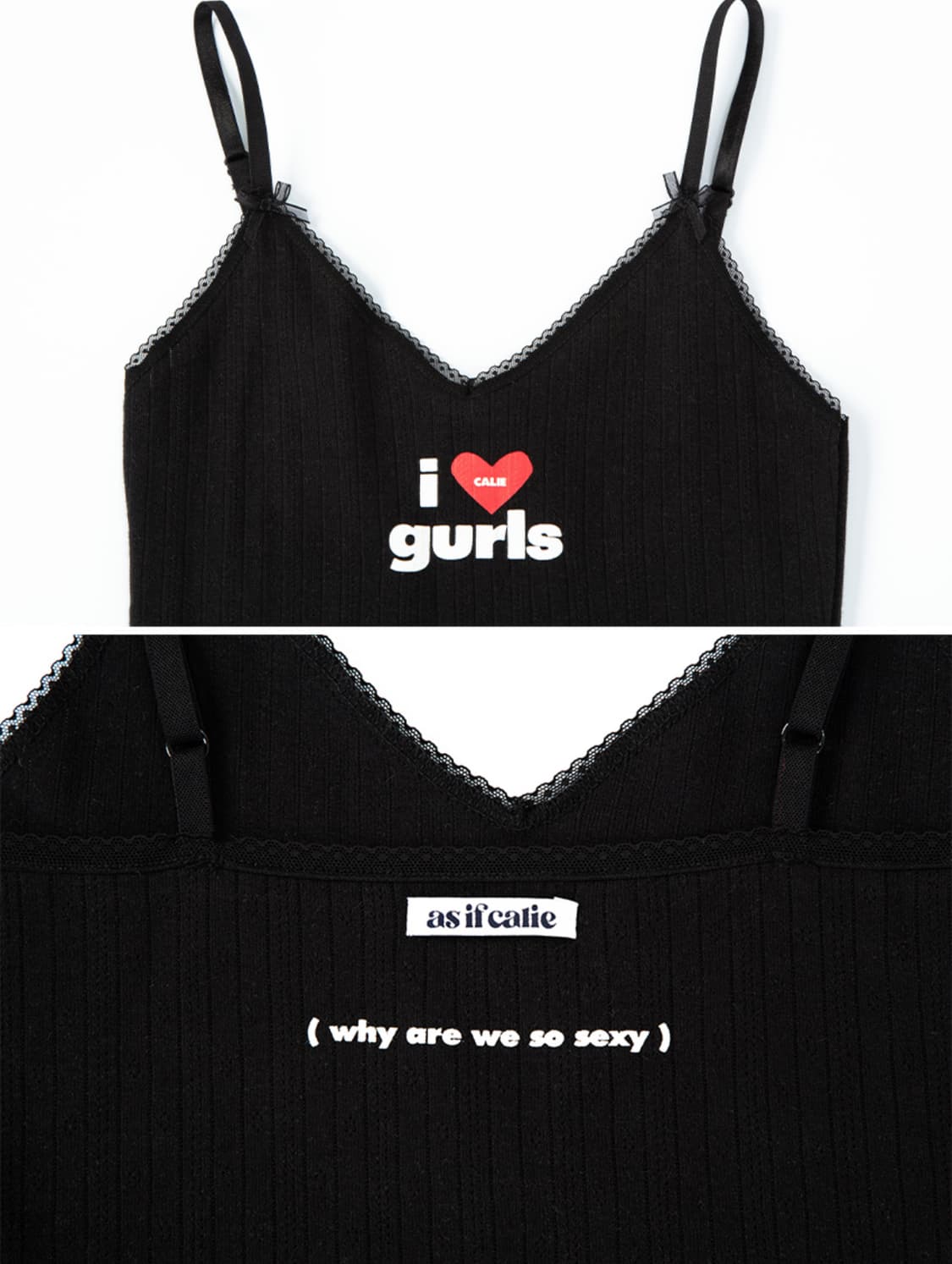 애즈이프캘리 CALIE GURLS SLEEVELESS BLACK 상품이미지3