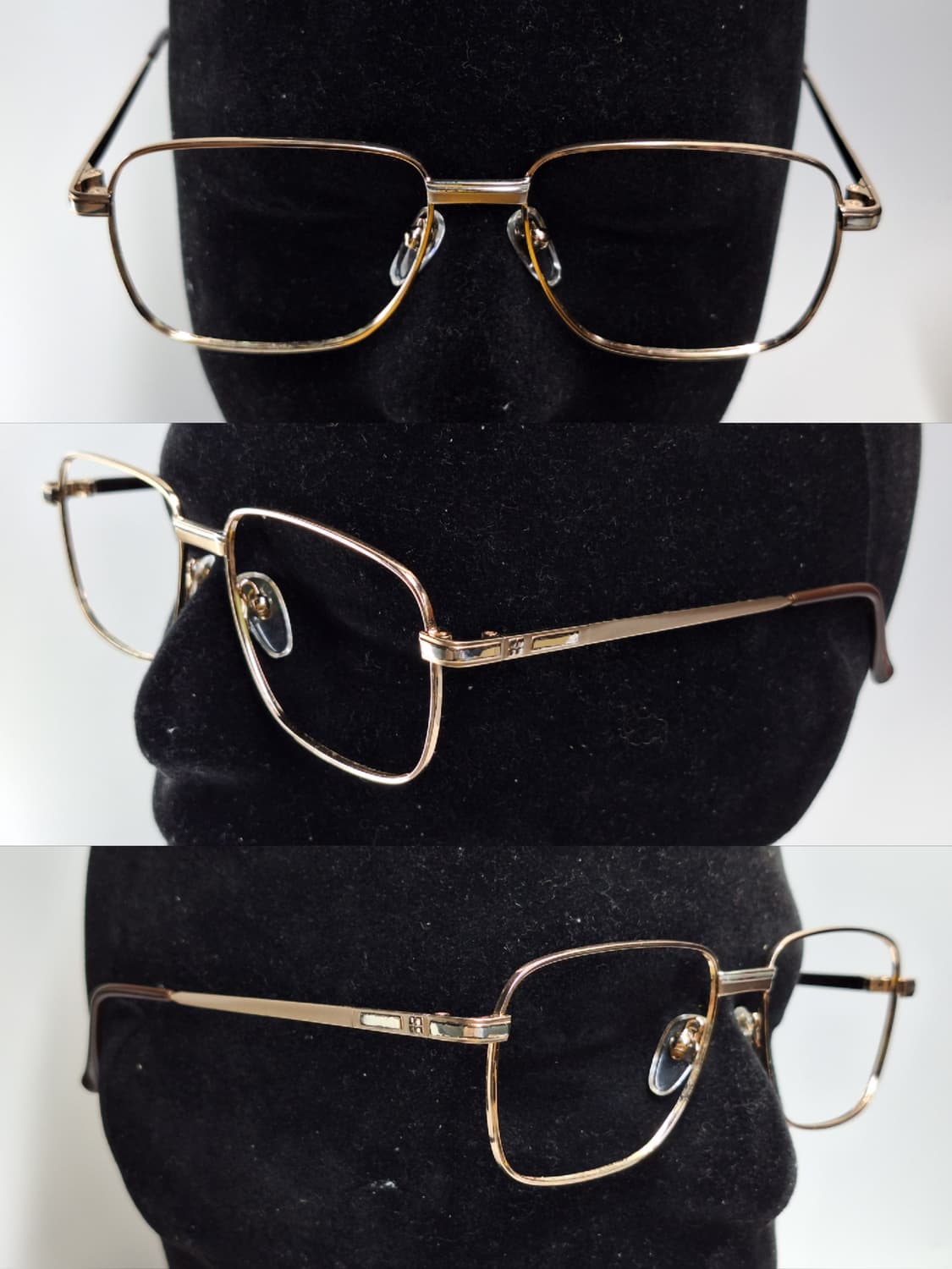 90s 일본 빈티지/골드 오너먼트 힌지 장식 남성용 안경테 56mm 상품이미지9