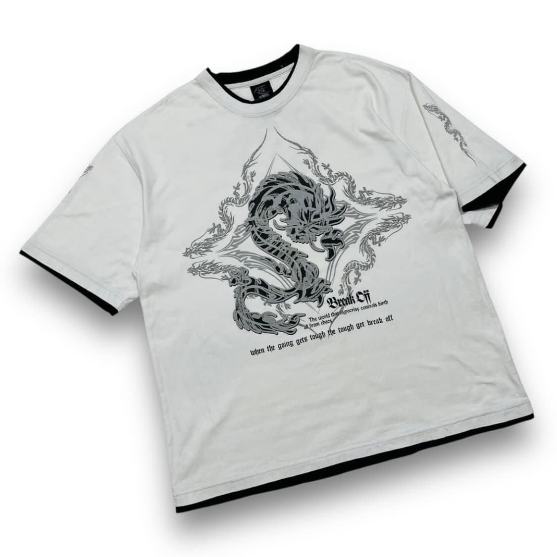 Break Off 트라이벌 드래곤 타투 스트릿 반팔 티셔츠 상품이미지1