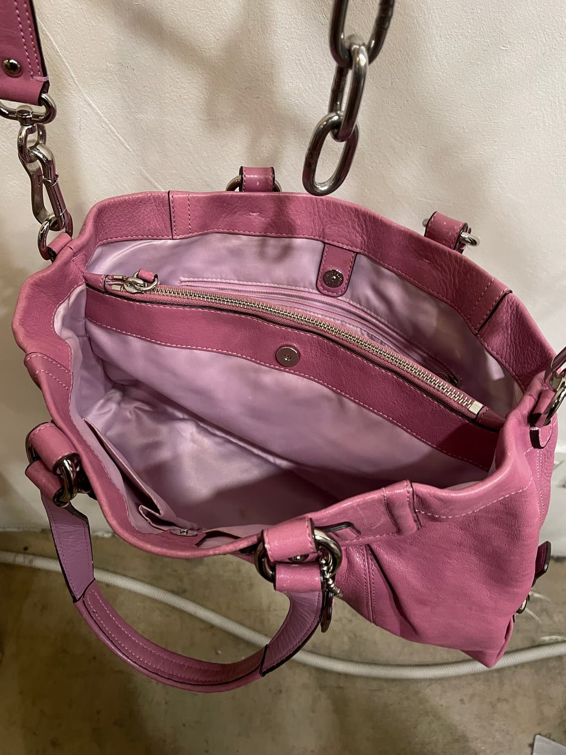 coach 코치 가죽 핑크 숄더 크로스 토트백 갸루 상품이미지7