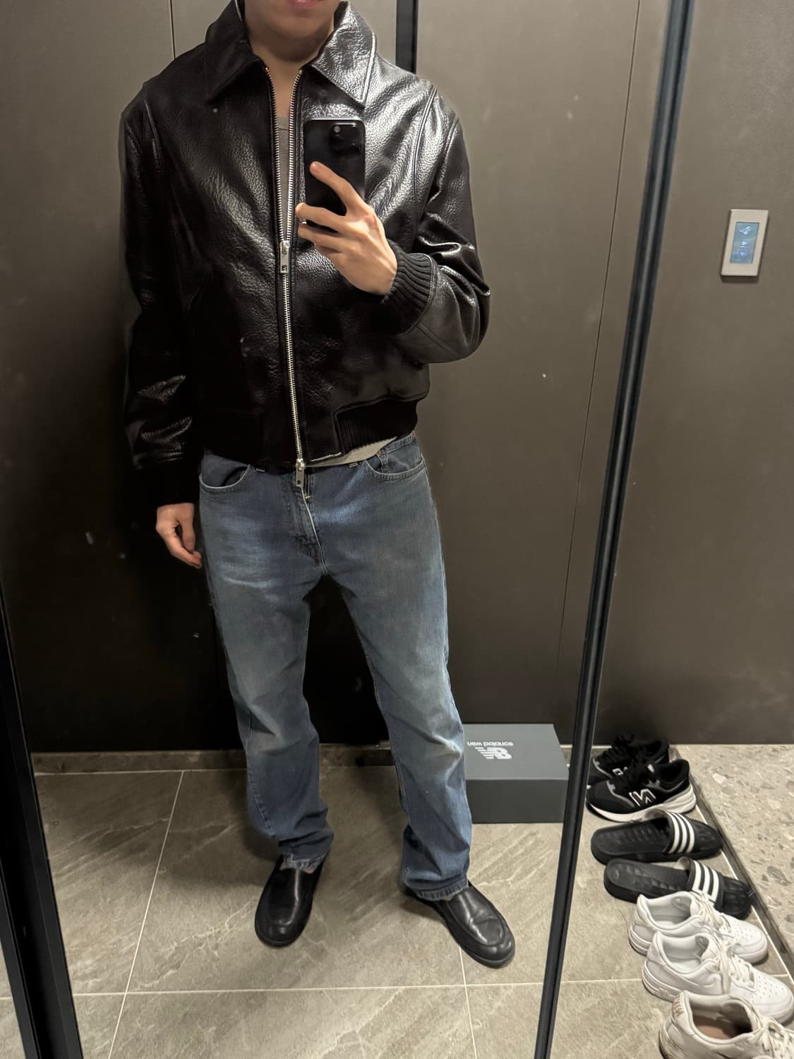 페이크 레더 패딩 점퍼 상품이미지7