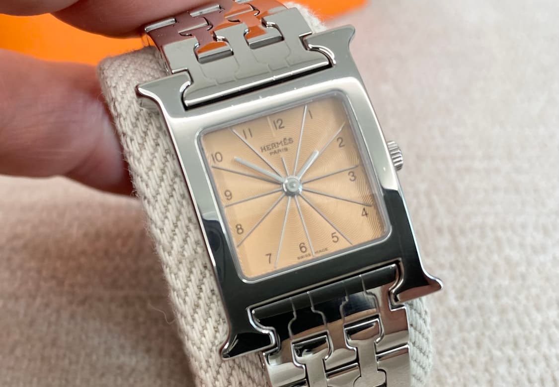 에르메스 H아워 1.210 인디핑크 스틸 여성용 쿼츠 PM 사이즈 상품이미지5