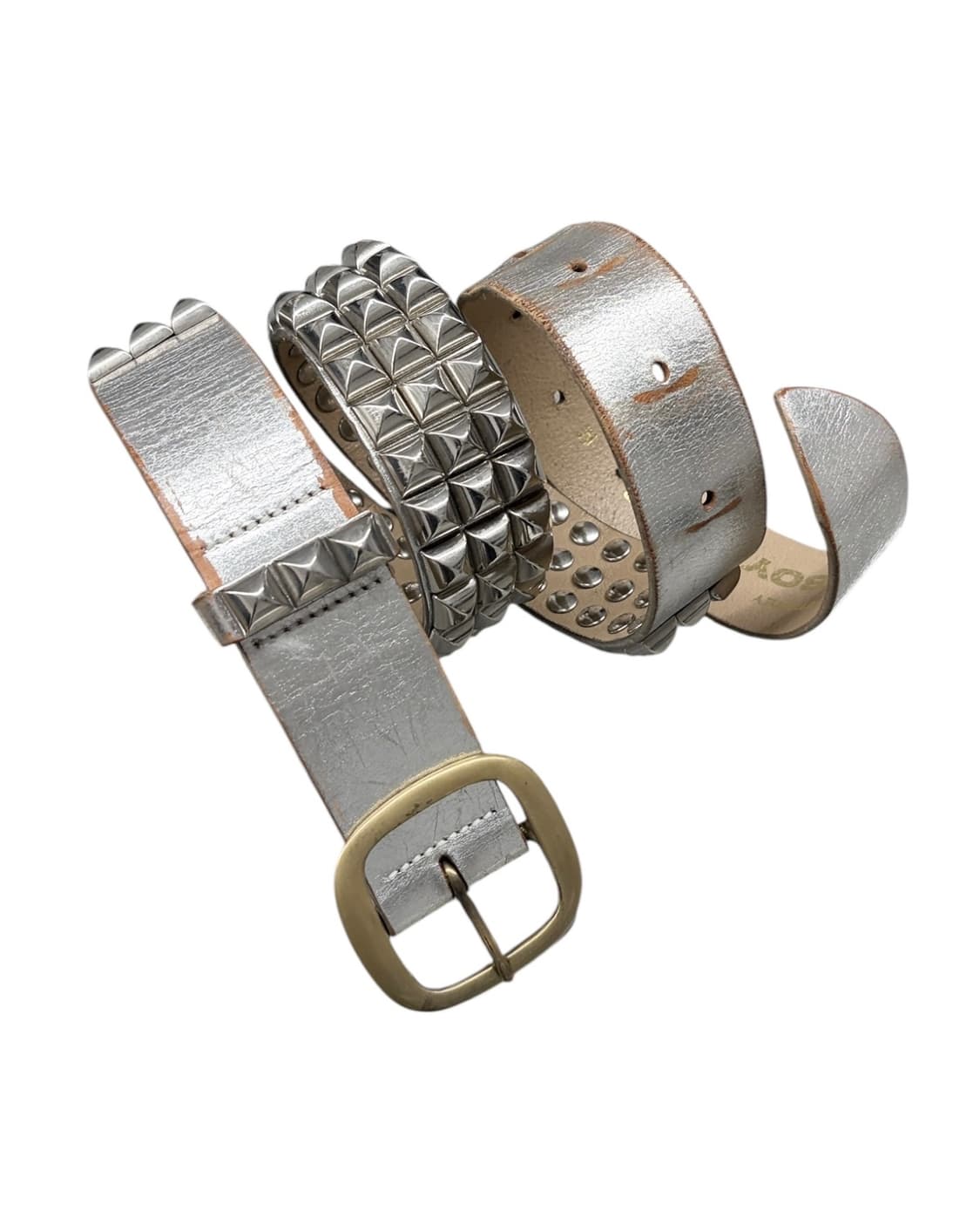 러버보이 스터드 페인팅 레더 벨트 상품이미지1