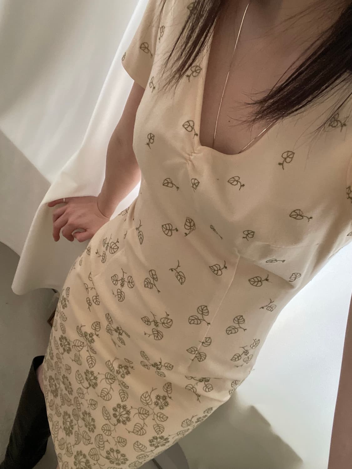 vintage v-neck embroidered wool dress 상품이미지10