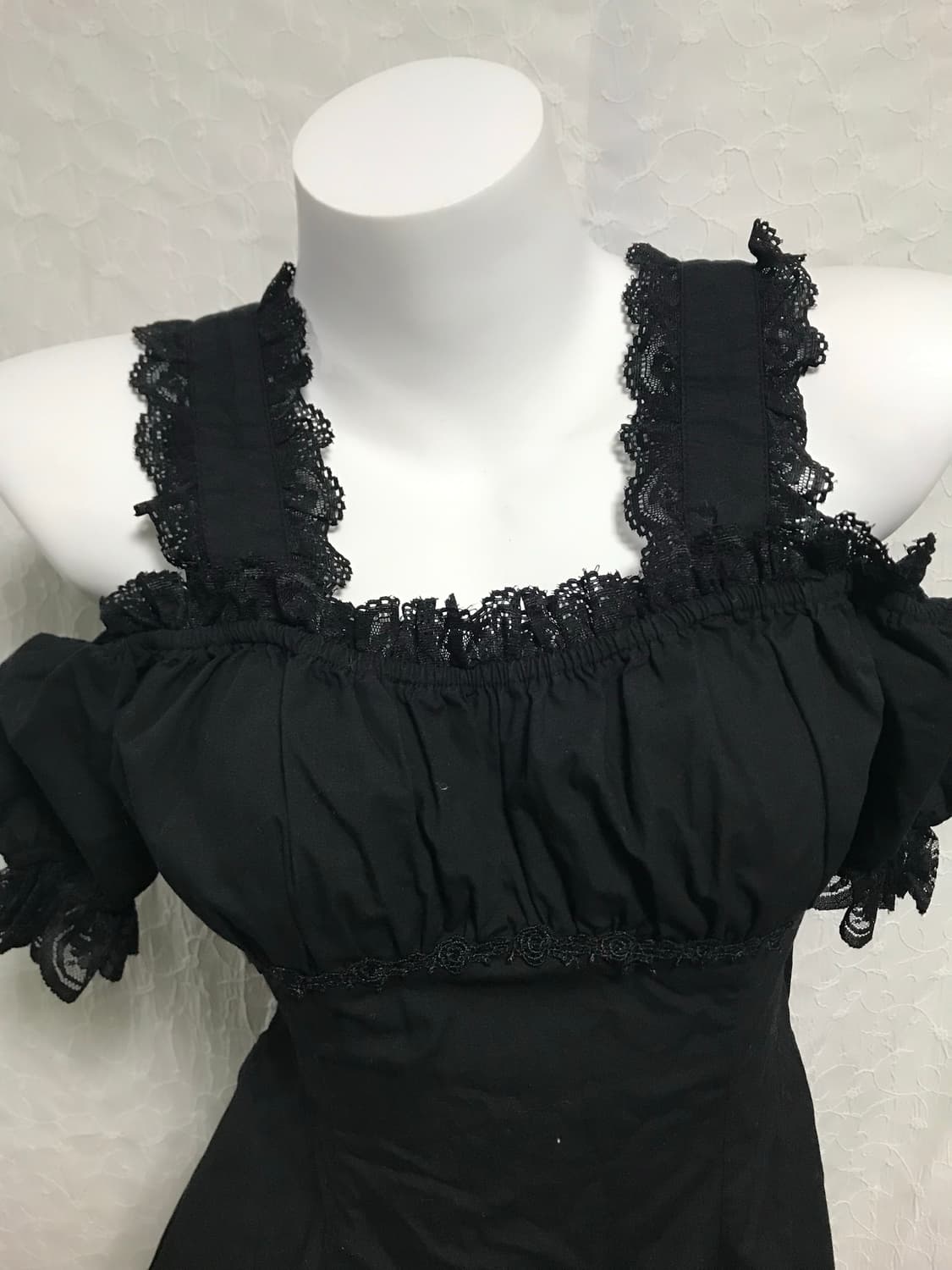 빈티지 bodyline 바디라인 고스로리 리본 오프숄더 원피스 상품이미지8