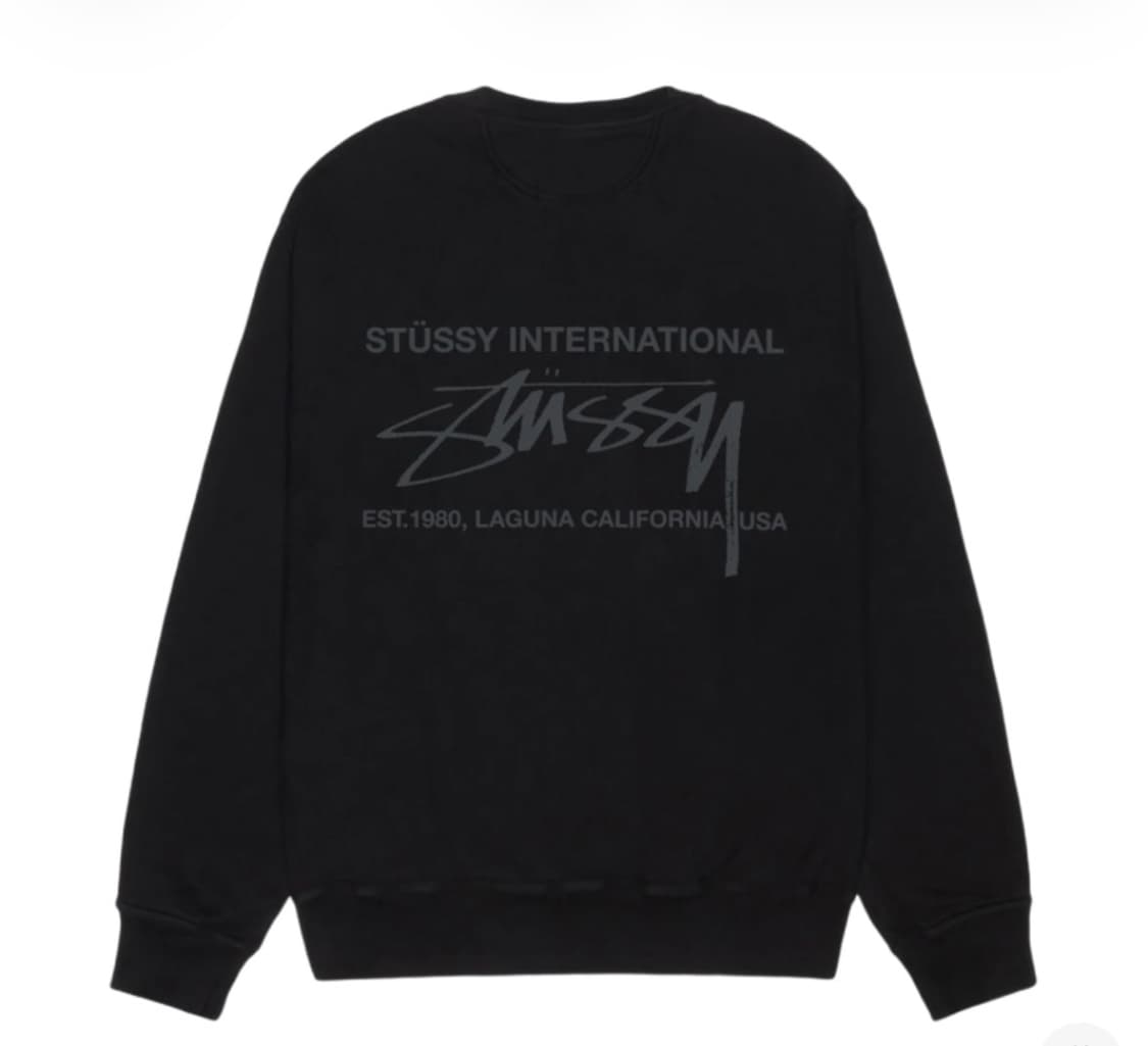 스투시 인터네셔널 맨투맨 블랙 상품이미지1