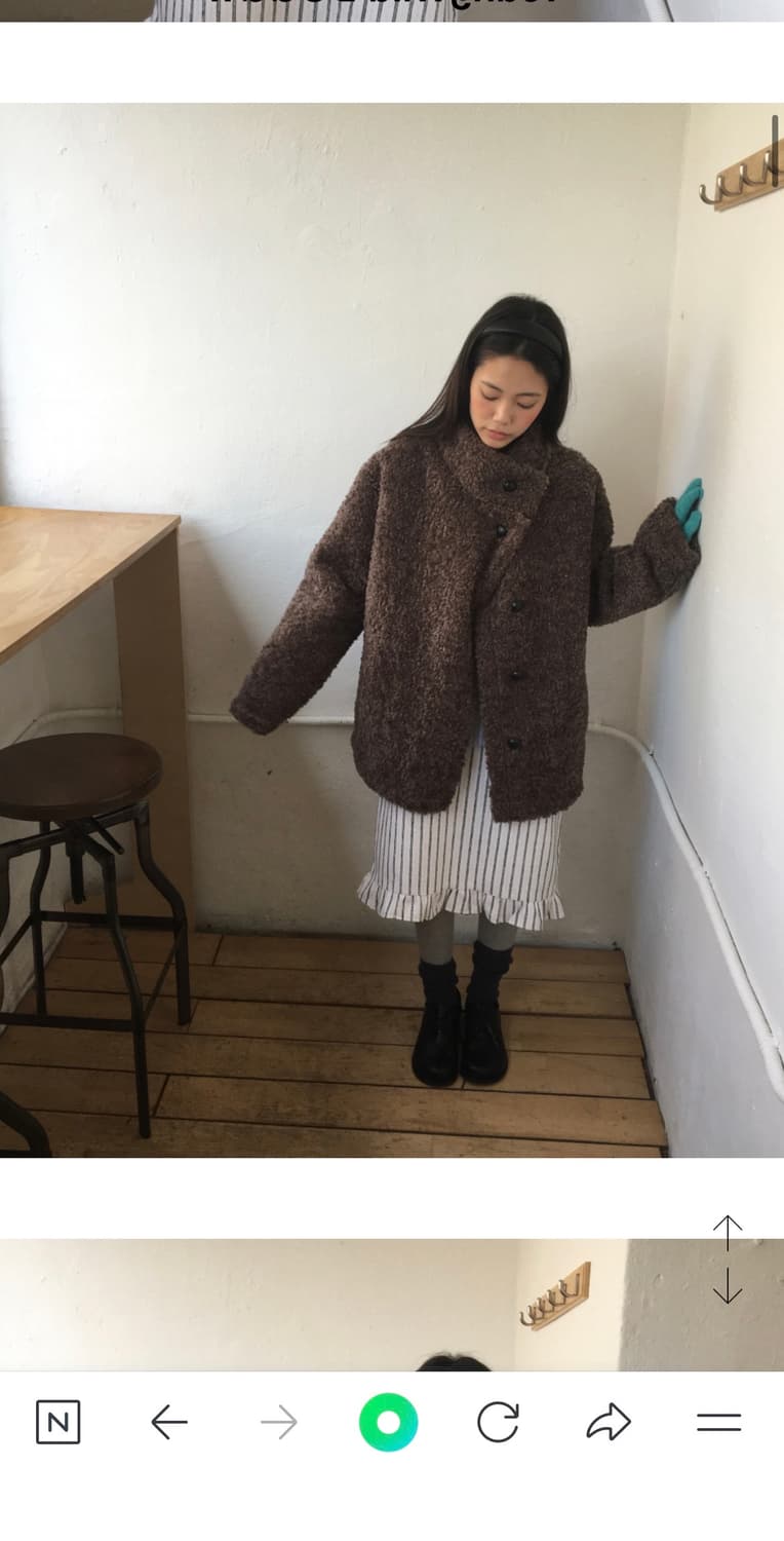 샵더기 부클 퍼 코트 브라운  상품이미지1