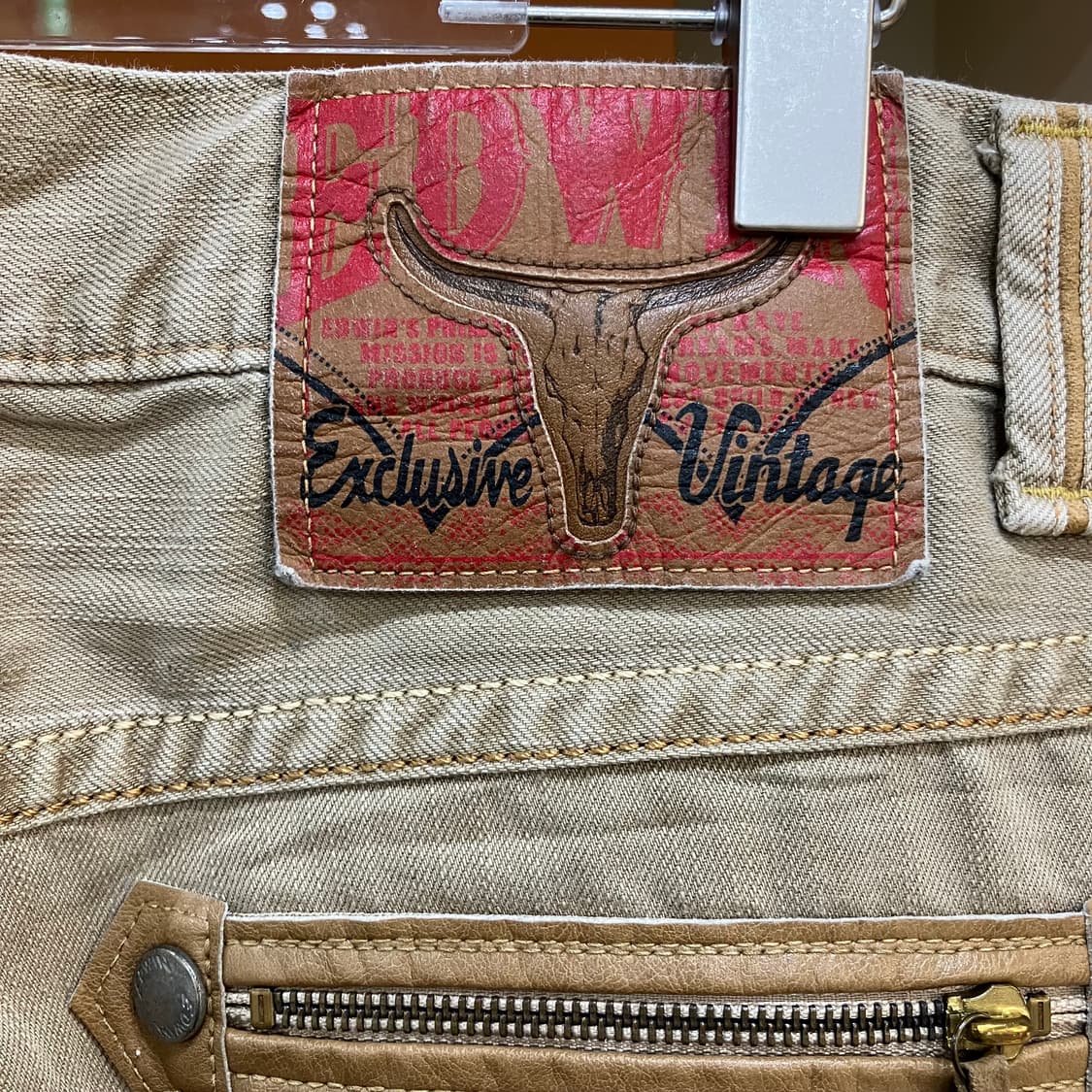 에드윈 웨스턴 포켓 디테일 베이지 데님 팬츠 34 상품이미지3