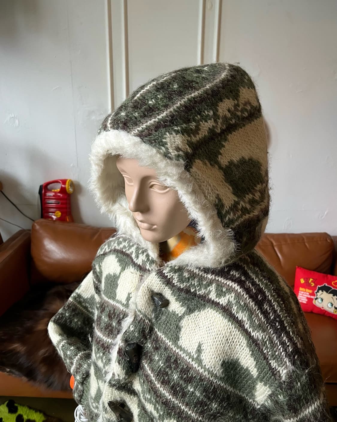 1980s DIXIE SPORTS Wool Cowichan Hood JK 상품이미지2