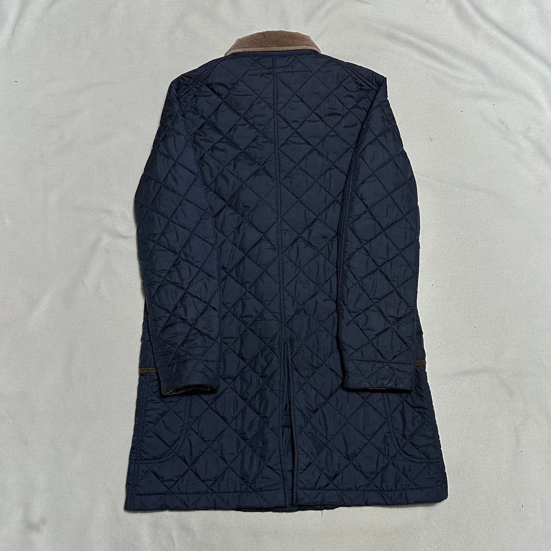 L 폴로랄프로렌 코듀로이 카라 네이비 롱 퀼팅 자켓 상품이미지3