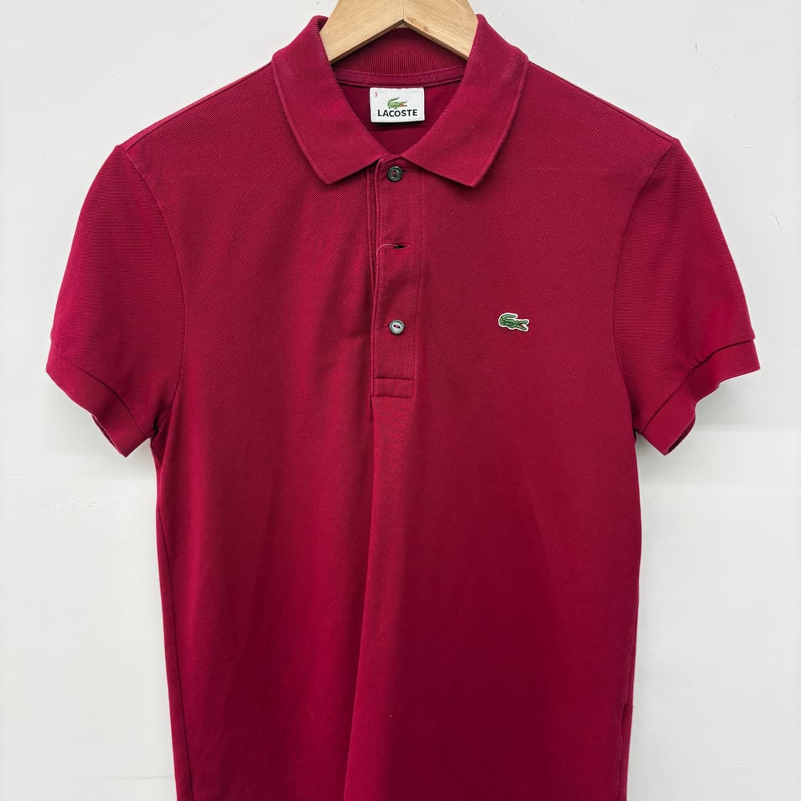 라코스테 반팔 폴로티 버건디 여성 M 상품이미지2